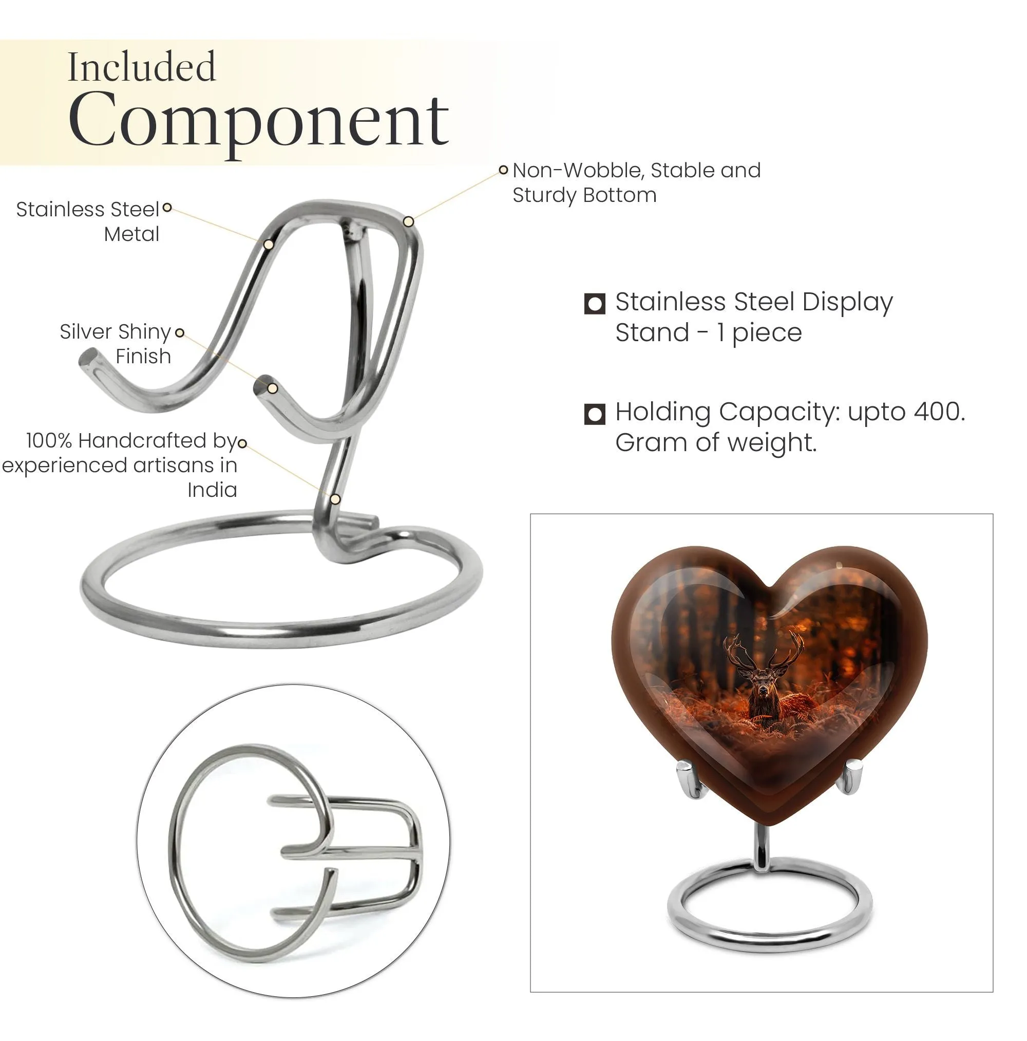 Deer Tribute Cremation Urn with Sophisticated Magnificence