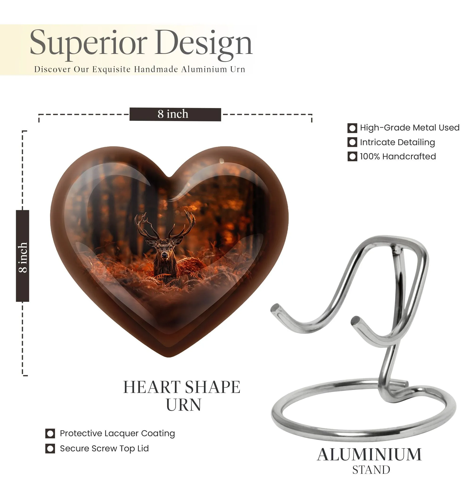Deer Tribute Cremation Urn with Sophisticated Magnificence