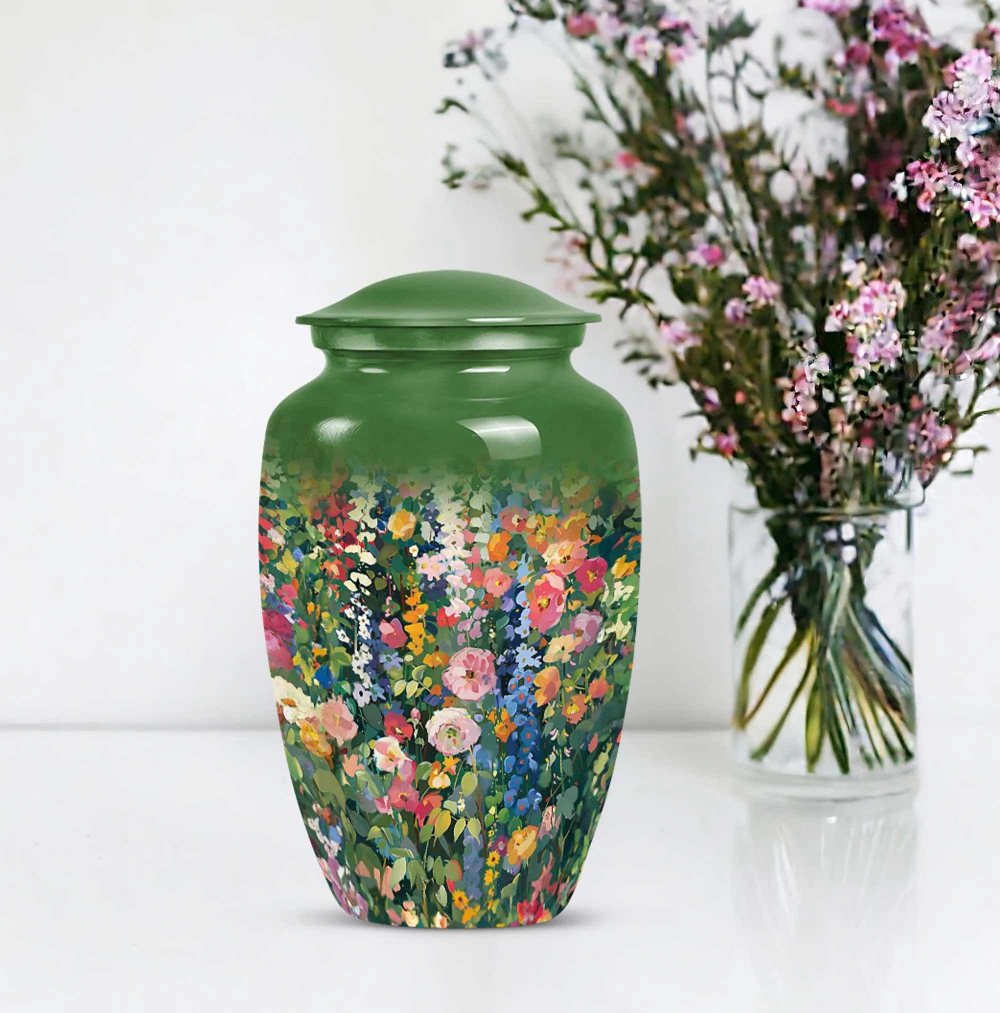 Dignified Remembrance Flowers Urn: Memorial Cremation Repository