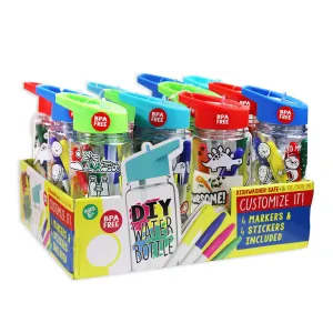 DIY Water Bottle with Stickers and Markers - 12 Pieces Per Retail Ready Display 22044