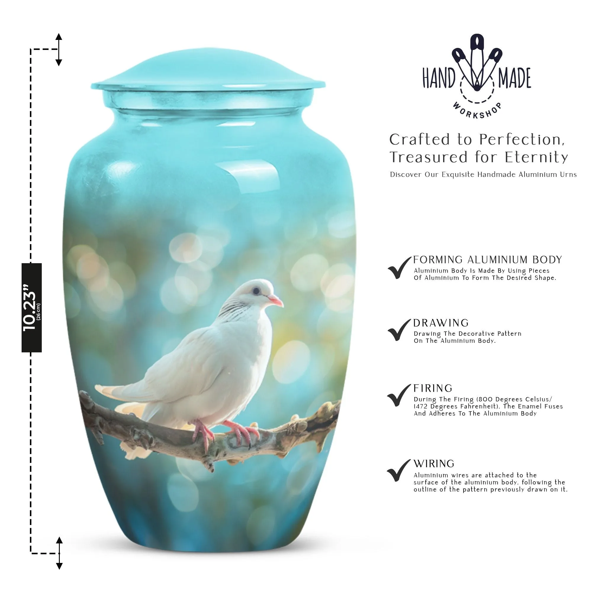 Dove Urn Funeral Tribute: Engravable Cremation Memorial