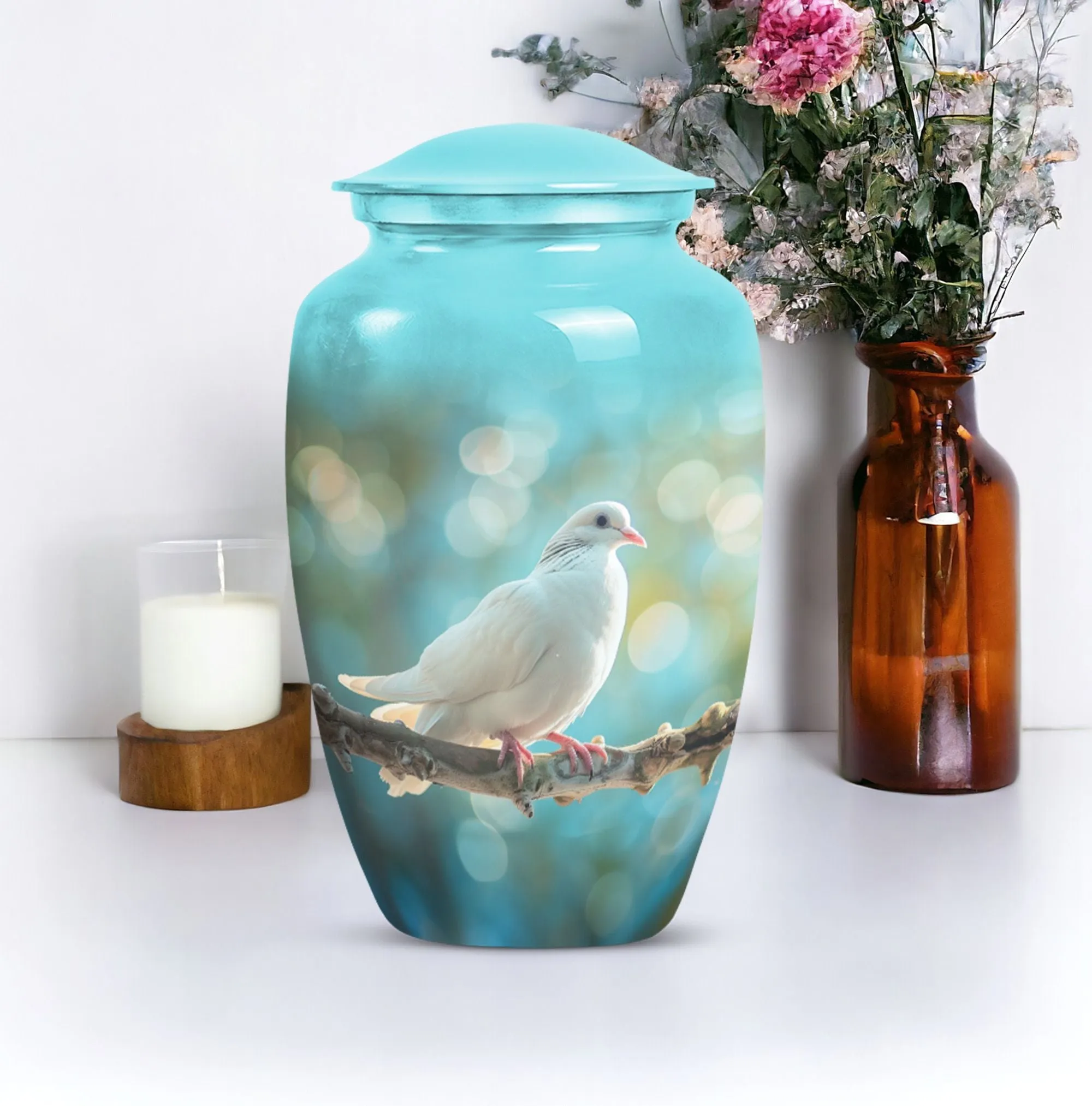 Dove Urn Funeral Tribute: Engravable Cremation Memorial