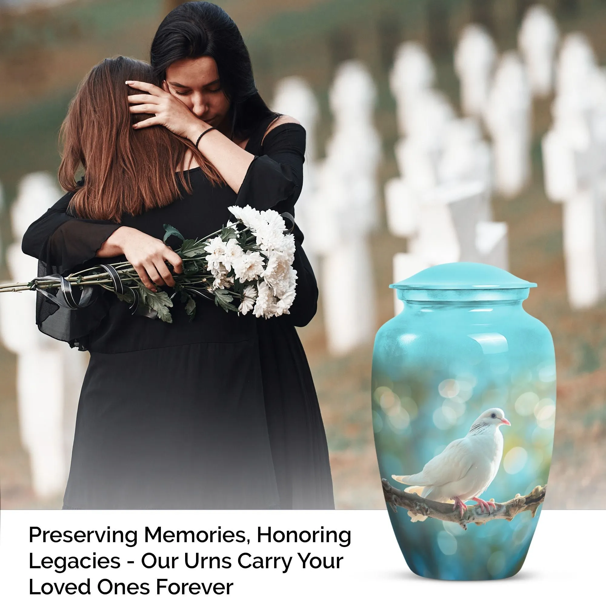 Dove Urn Funeral Tribute: Engravable Cremation Memorial