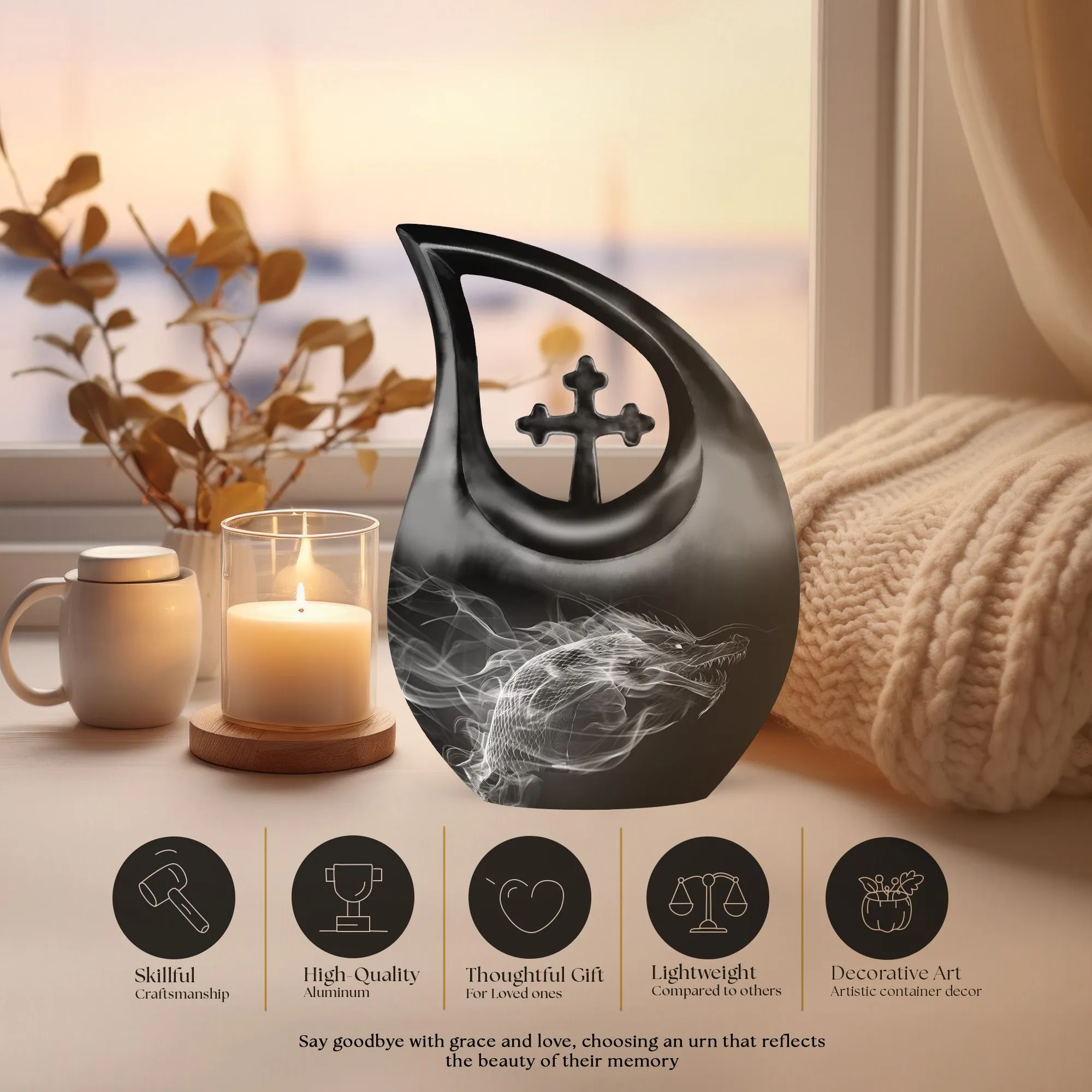 Dragon Embrace: Cherished Memorial Urn For Devoted Mothers