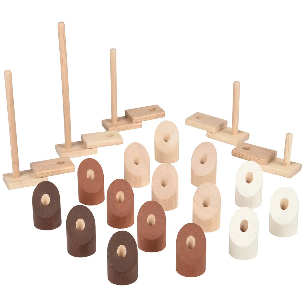 Eco-Friendly Wooden Sensory & Stacking Toys Bundle | Toddler Early Learning Resources