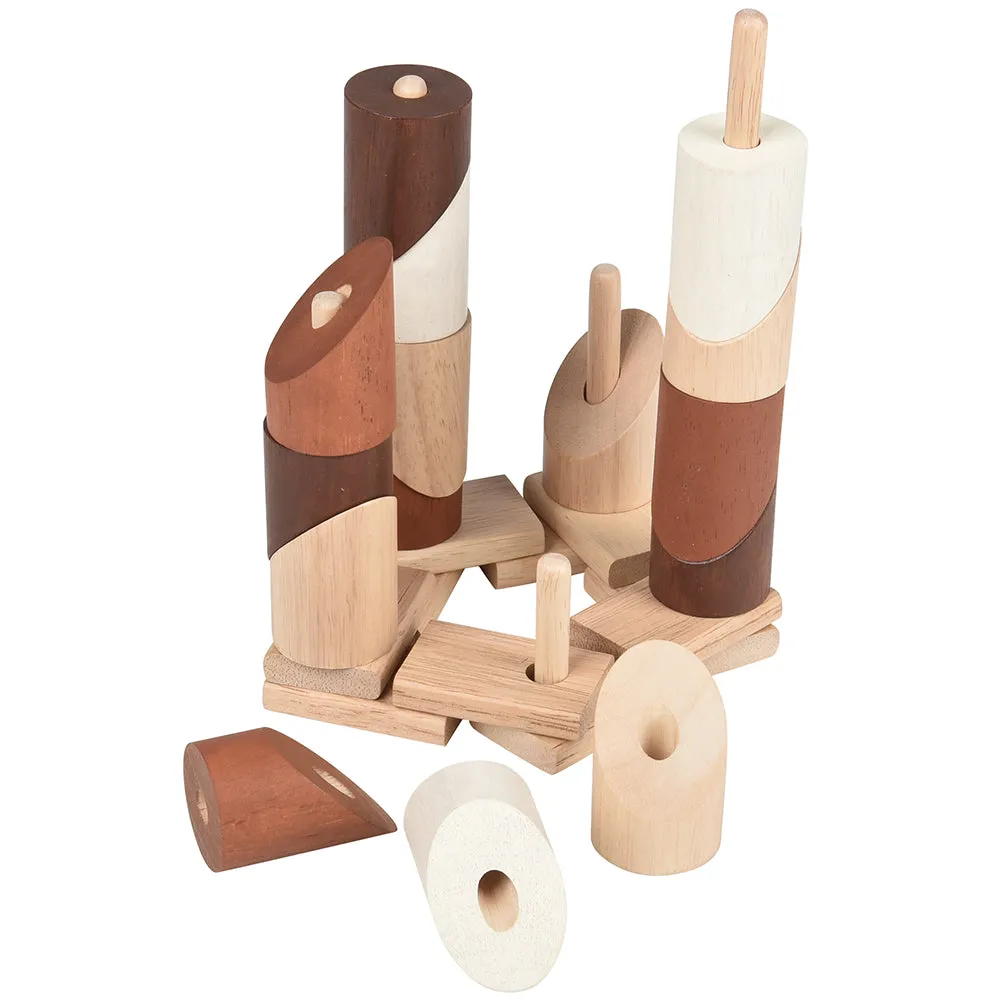 Eco-Friendly Wooden Sensory & Stacking Toys Bundle | Toddler Early Learning Resources