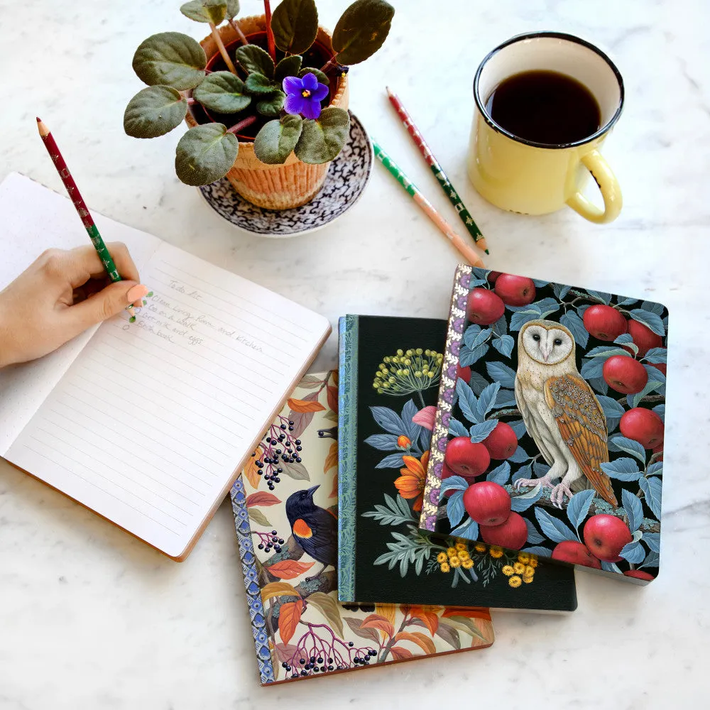 eeBoo Piece & Love Autumn Blackbirds Gilded Journal - Hardcover Diary