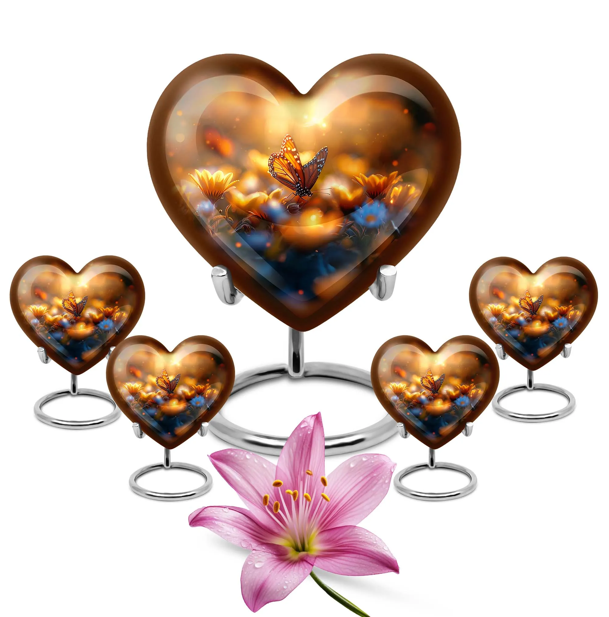 Elegant Butterfly Memorial: Large Aluminium Funeral Urn for Men