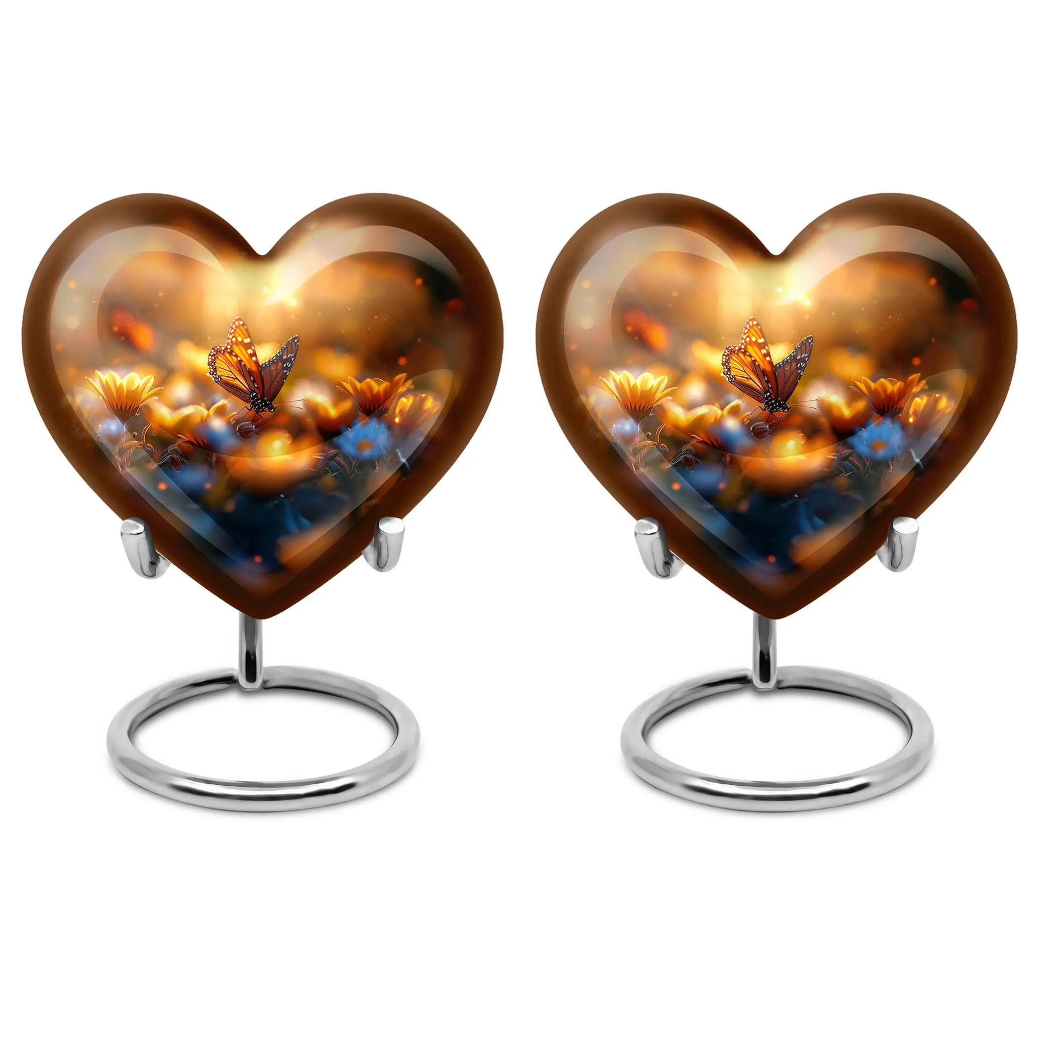Elegant Butterfly Memorial: Large Aluminium Funeral Urn for Men