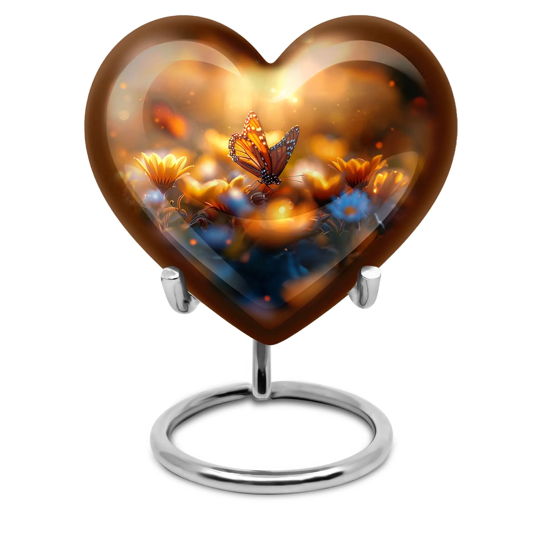 Elegant Butterfly Memorial: Large Aluminium Funeral Urn for Men