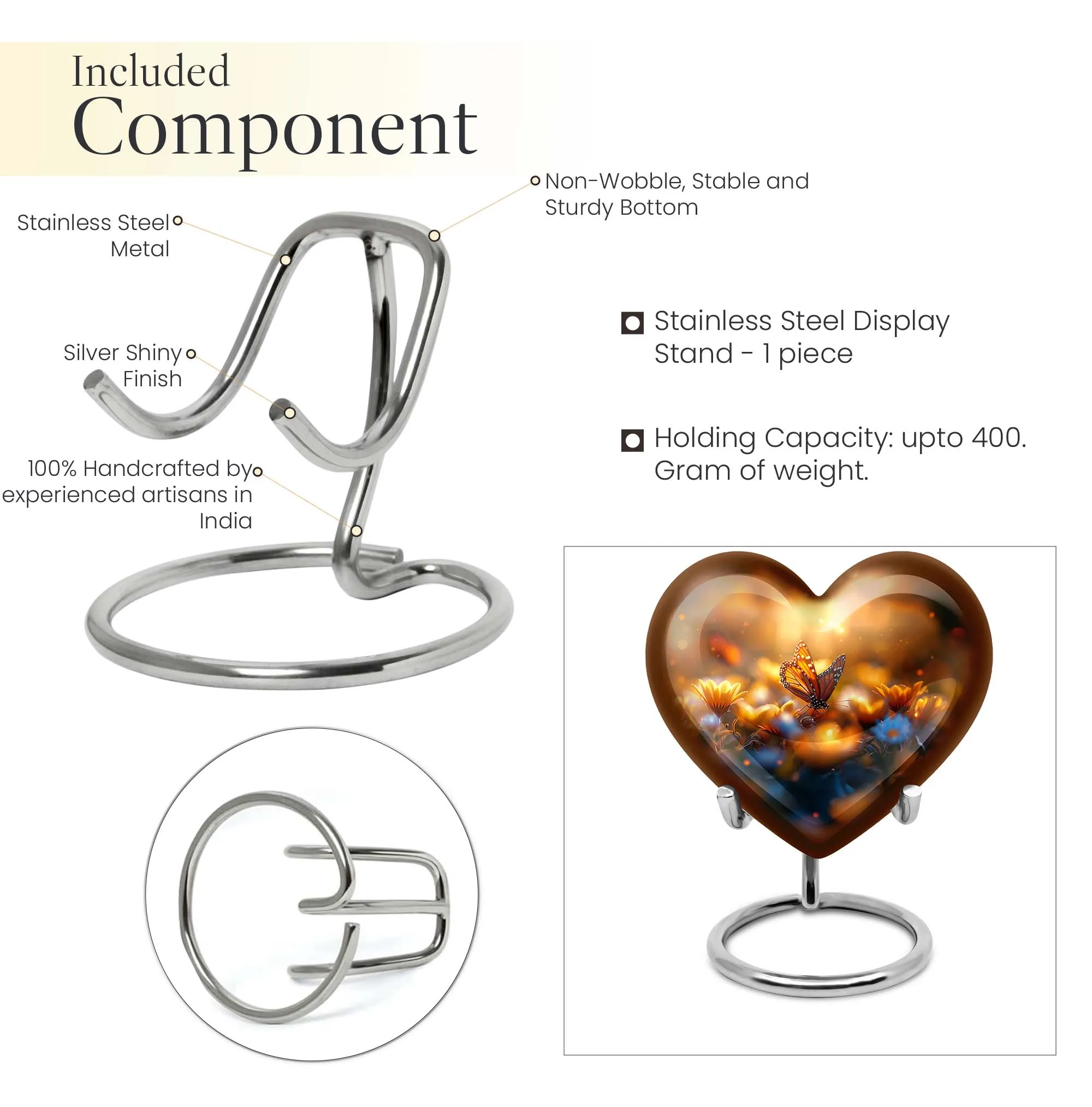 Elegant Butterfly Memorial: Large Aluminium Funeral Urn for Men