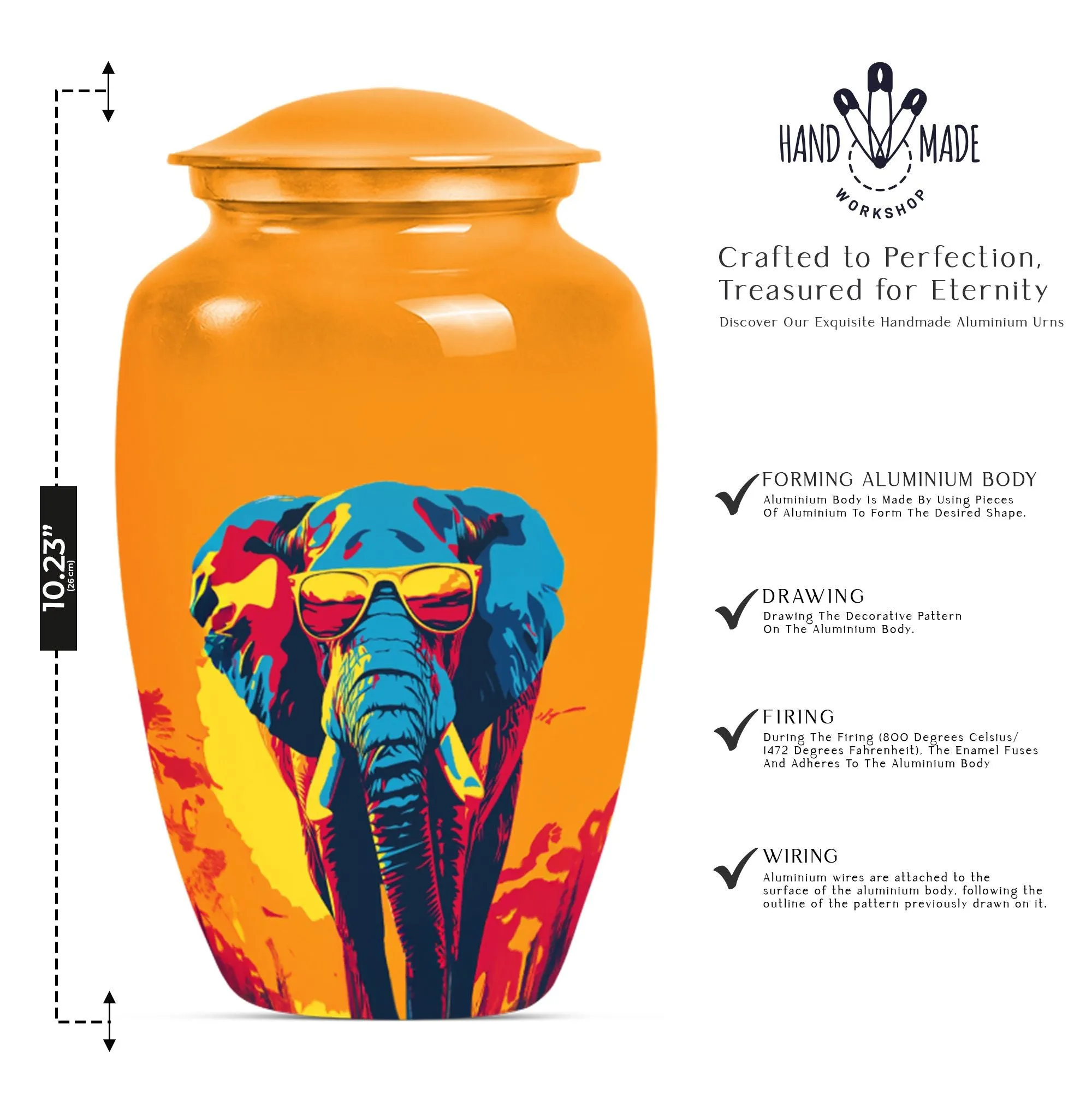 Elephant Urn - Large Memorial Cremation Urn for Human Ashes