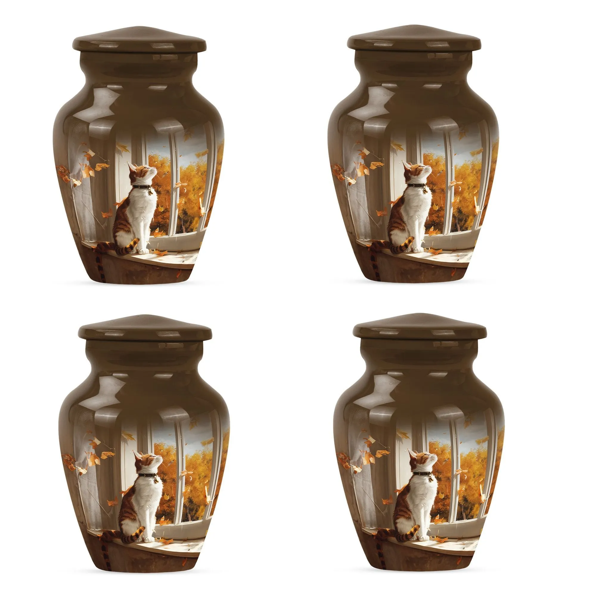 Eternal Rest Cremation Urn with Orange Cat Theme