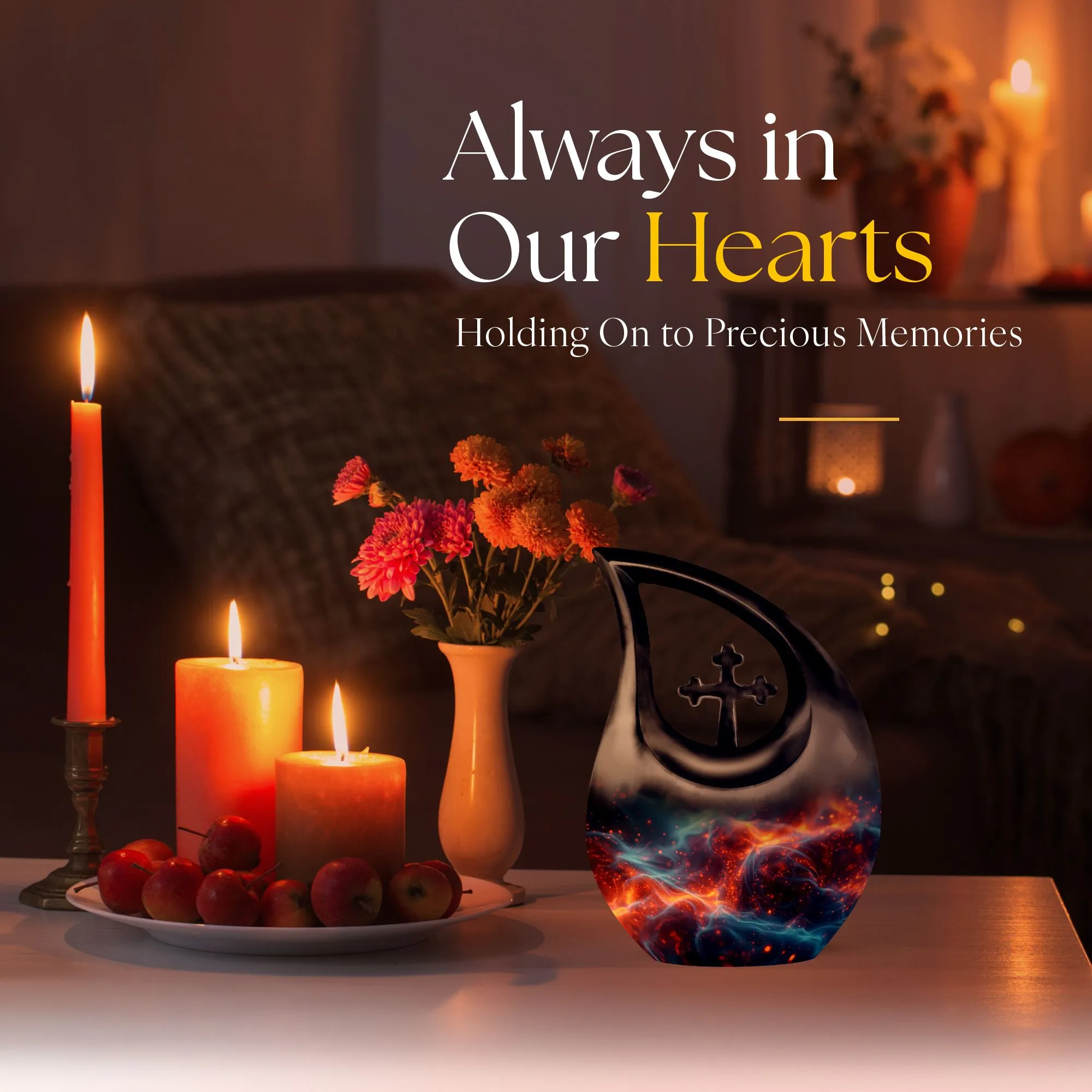 Fire Theme Urn - Admirable Memorial Urn for Your Beloved Mom
