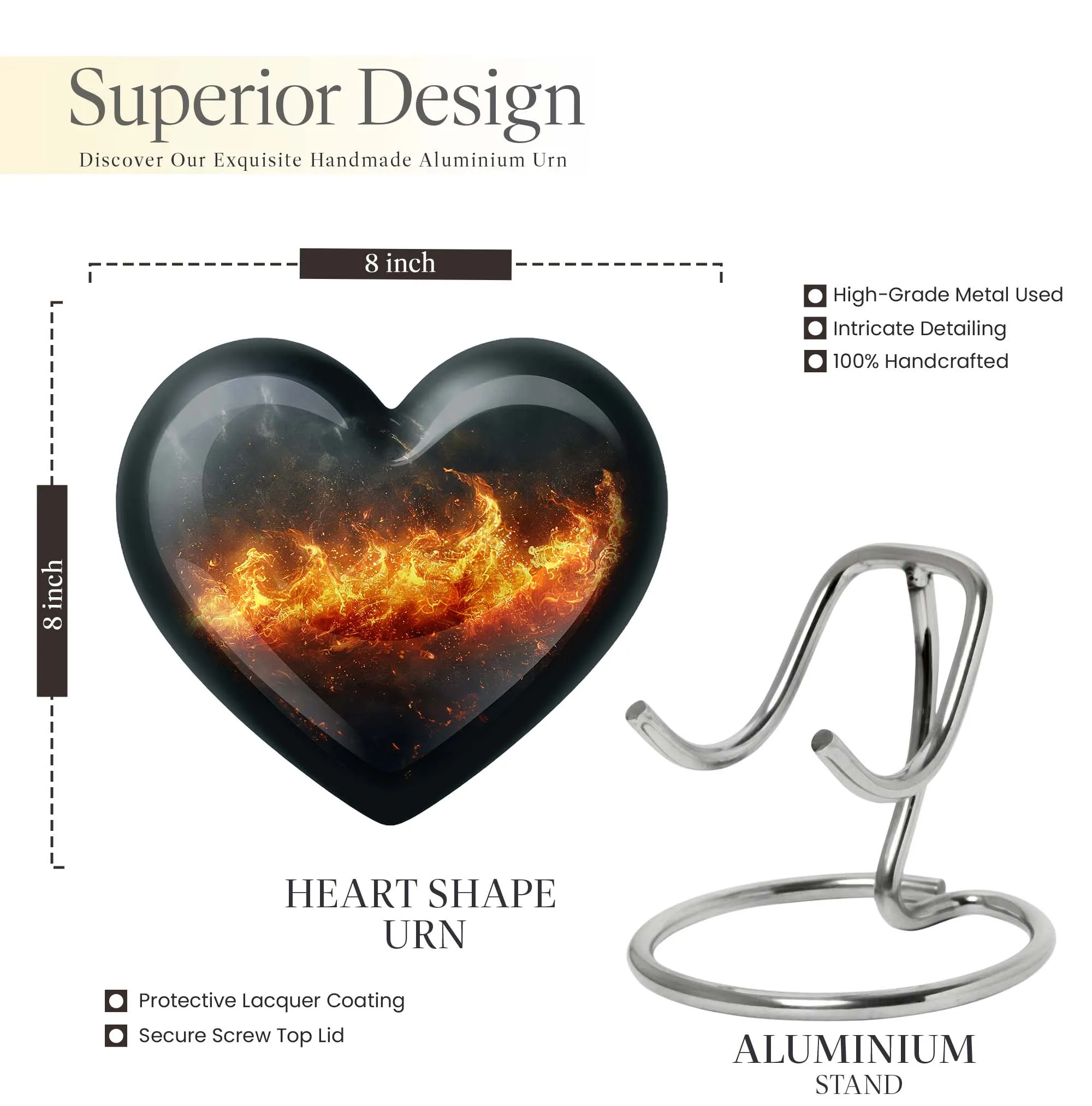 Fire Urn Eternity: Human Ashes Cremation Keepsake for Adults
