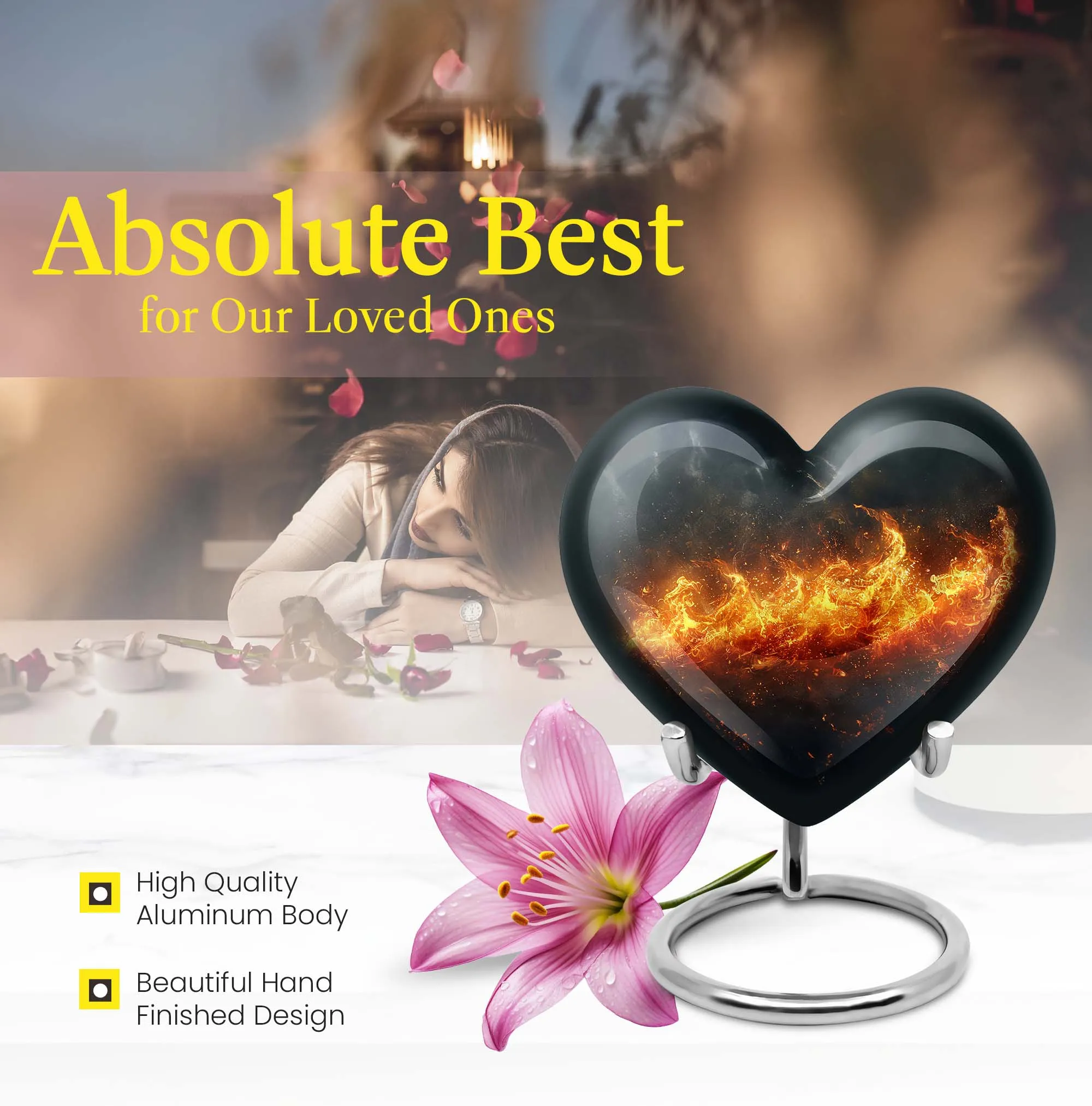 Fire Urn Eternity: Human Ashes Cremation Keepsake for Adults