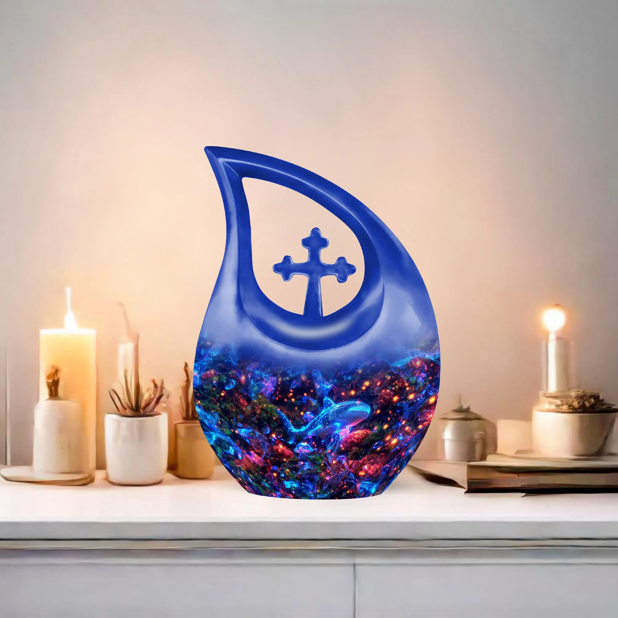 Fish Tribute Urn: Large Cremation Urn for Adult Human Ashes