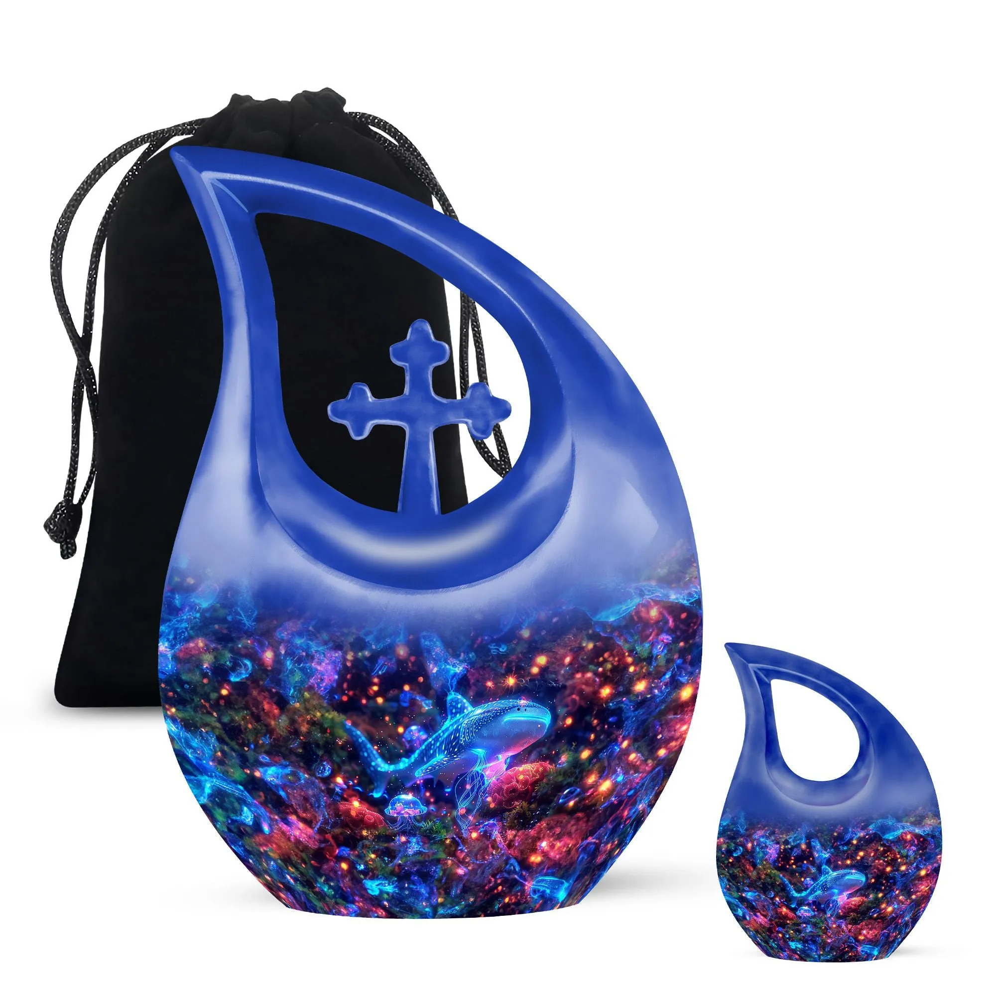 Fish Tribute Urn: Large Cremation Urn for Adult Human Ashes