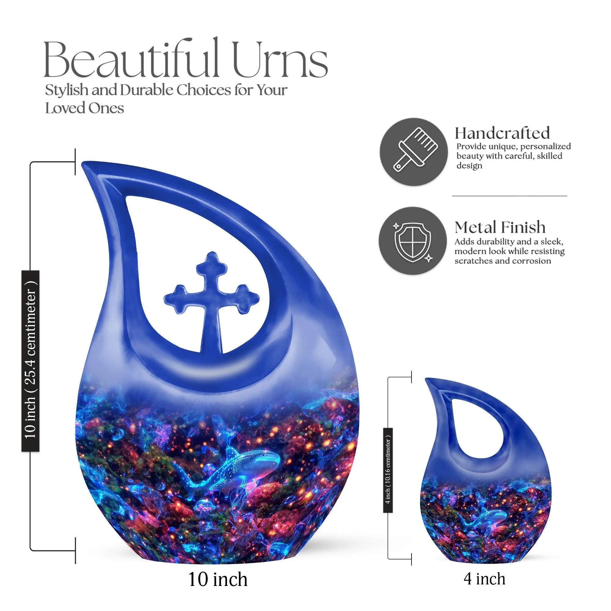 Fish Tribute Urn: Large Cremation Urn for Adult Human Ashes