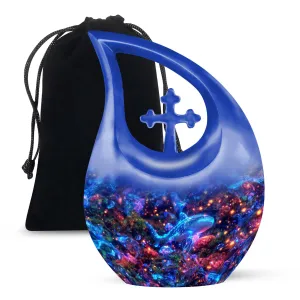 Fish Tribute Urn: Large Cremation Urn for Adult Human Ashes