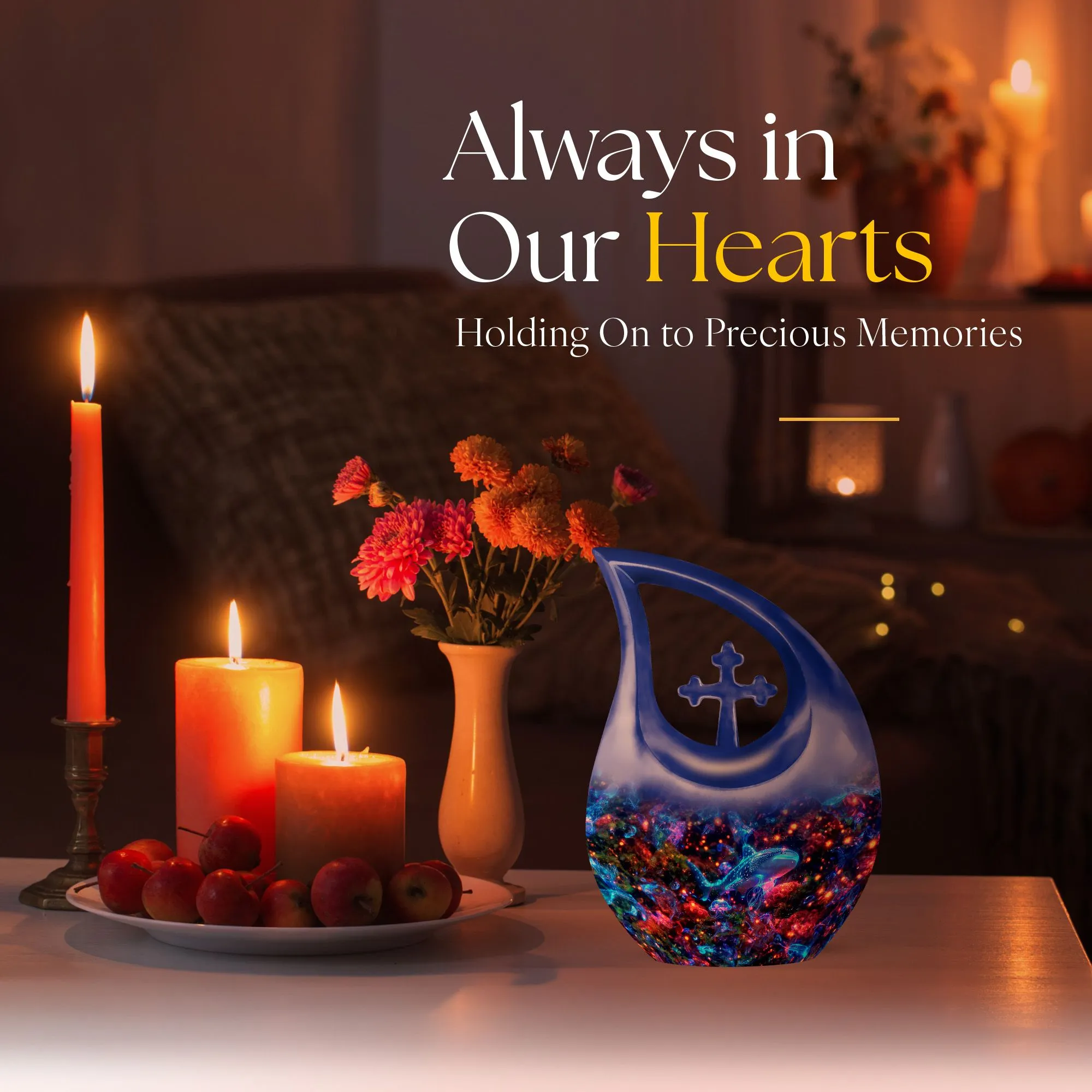 Fish Tribute Urn: Large Cremation Urn for Adult Human Ashes