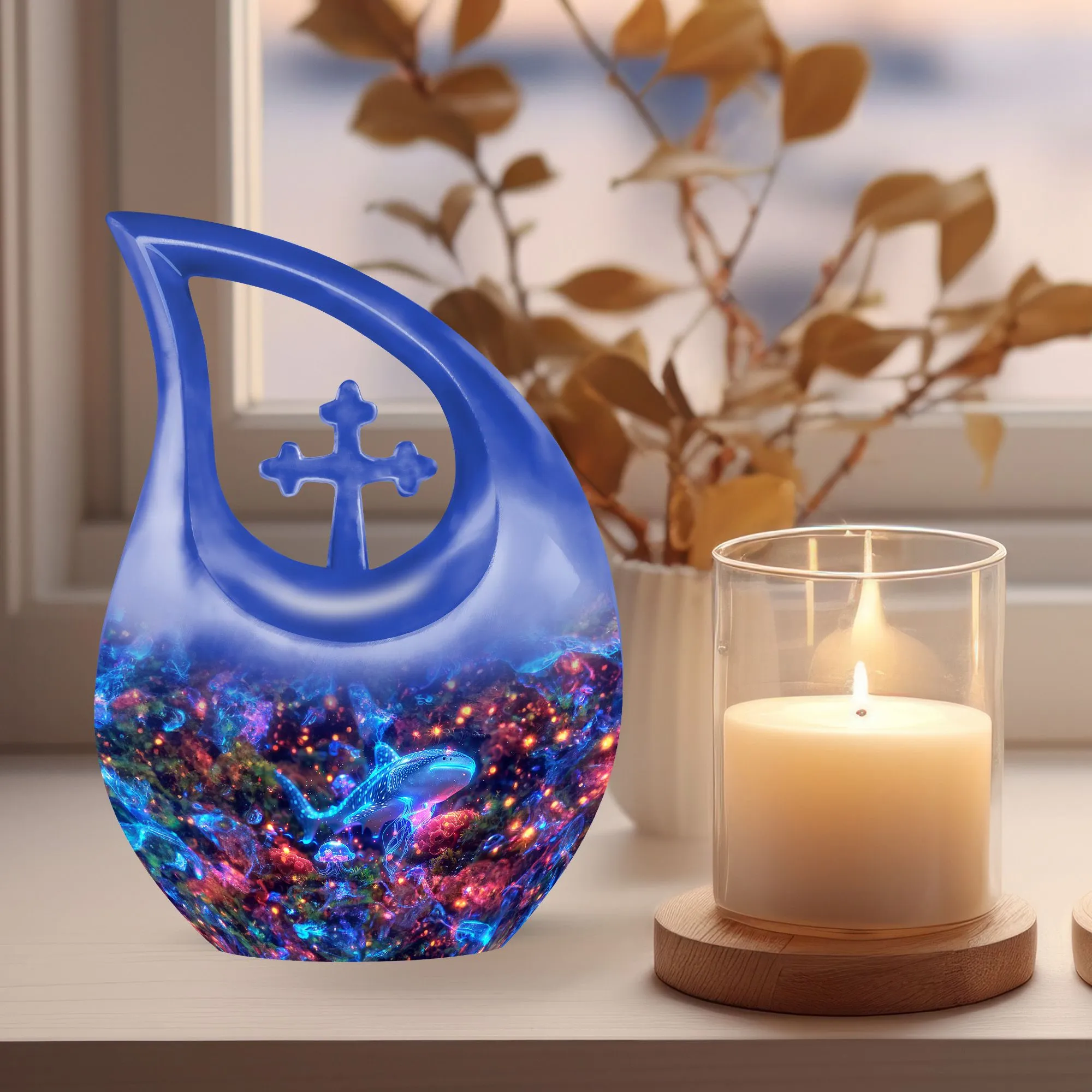Fish Tribute Urn: Large Cremation Urn for Adult Human Ashes
