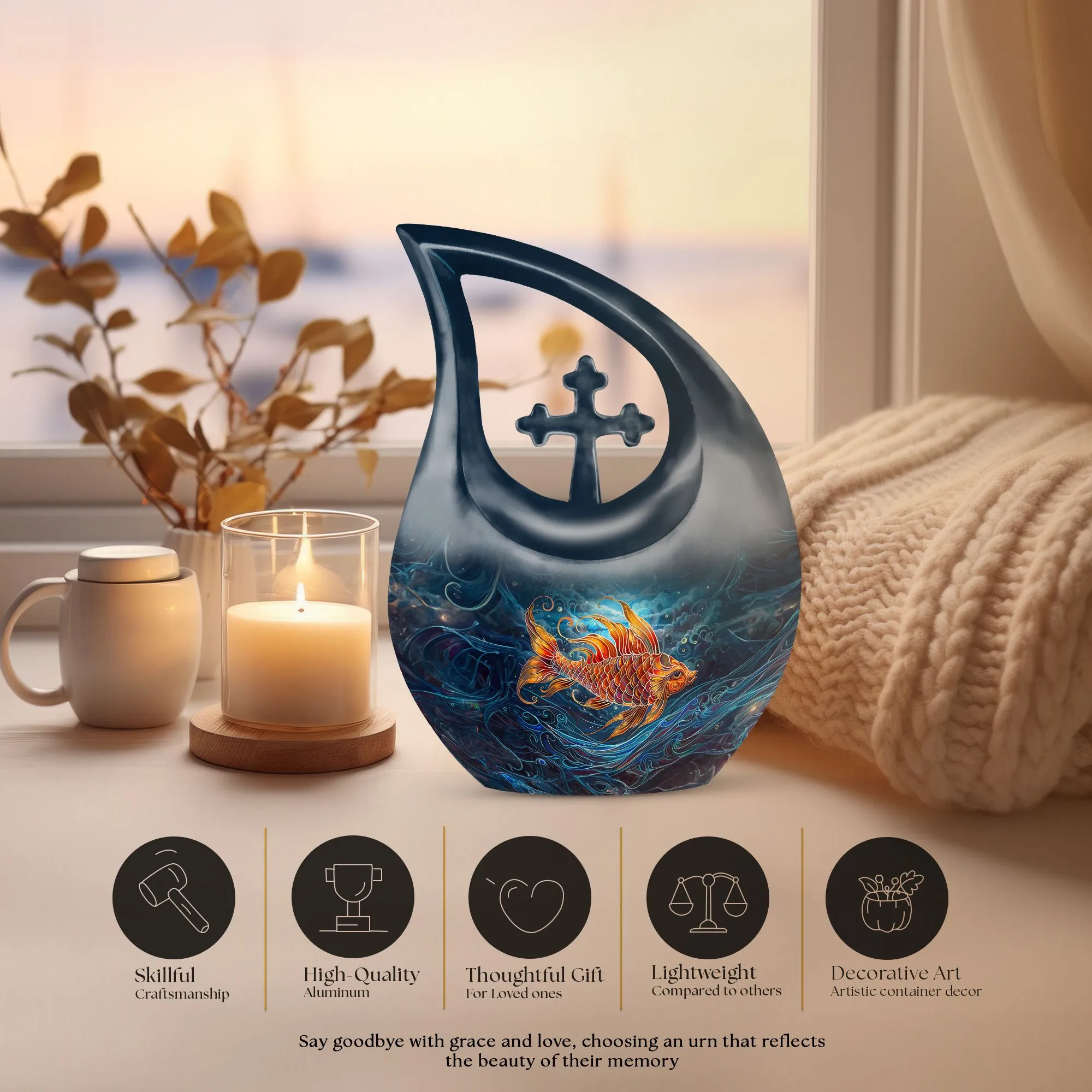 Fish Urn: A Medium Size Memorial Cremation Urn