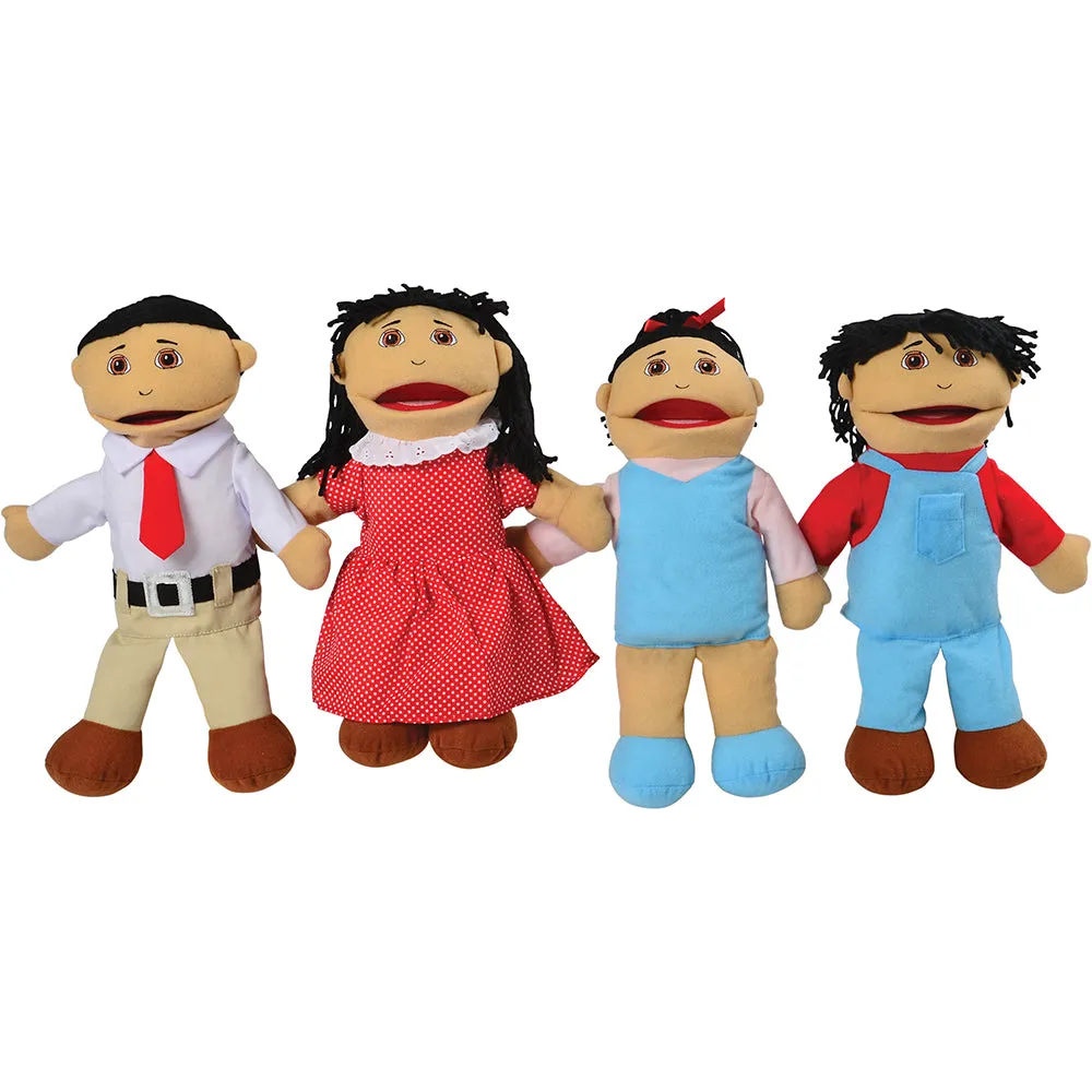 Full Bodied Asian Family Puppets | 4 Piece Set