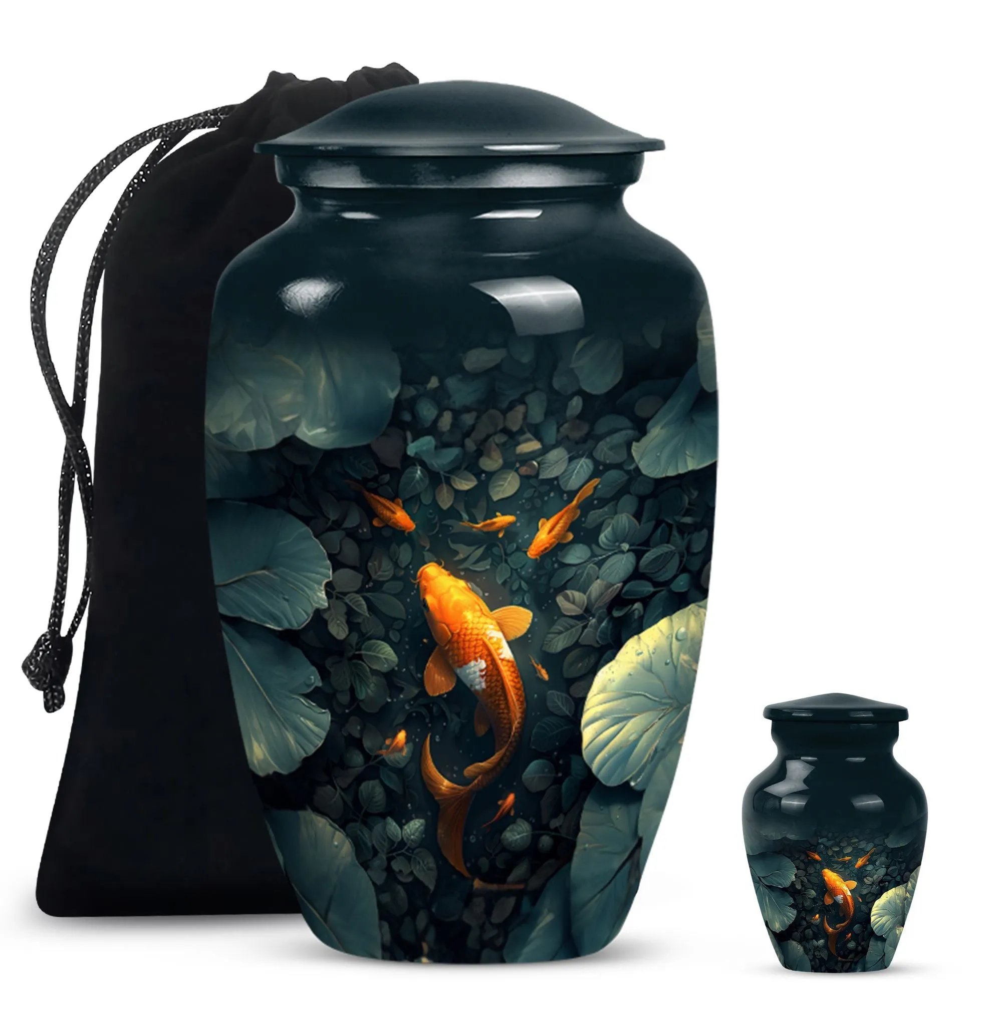 Golden Fish Remembrance - Memorial Urn - A Final Resting Place