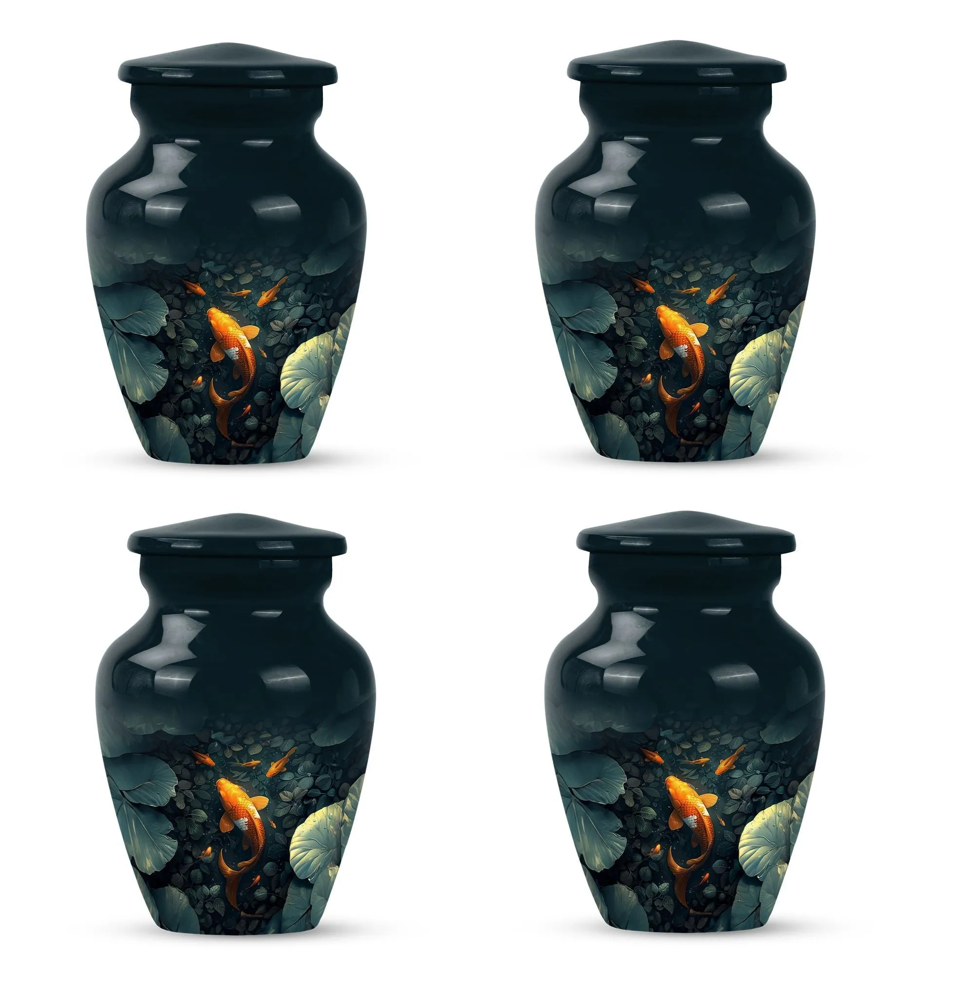 Golden Fish Remembrance - Memorial Urn - A Final Resting Place