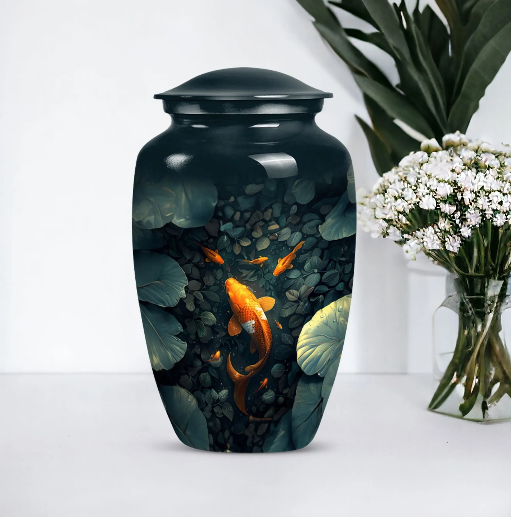 Golden Fish Remembrance - Memorial Urn - A Final Resting Place