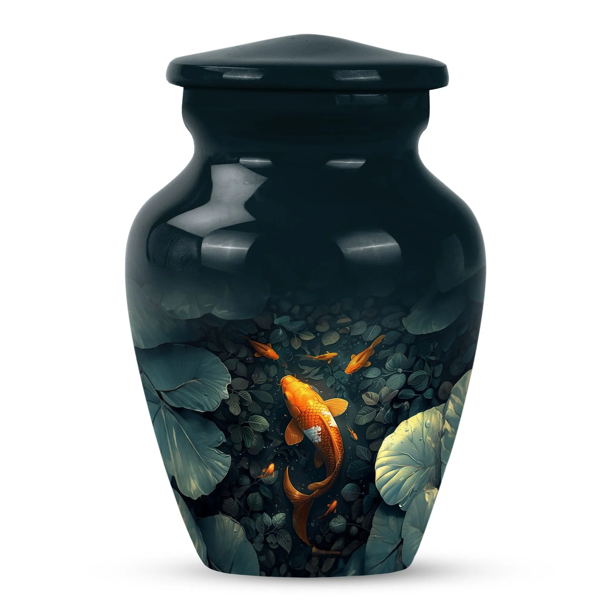 Golden Fish Remembrance - Memorial Urn - A Final Resting Place