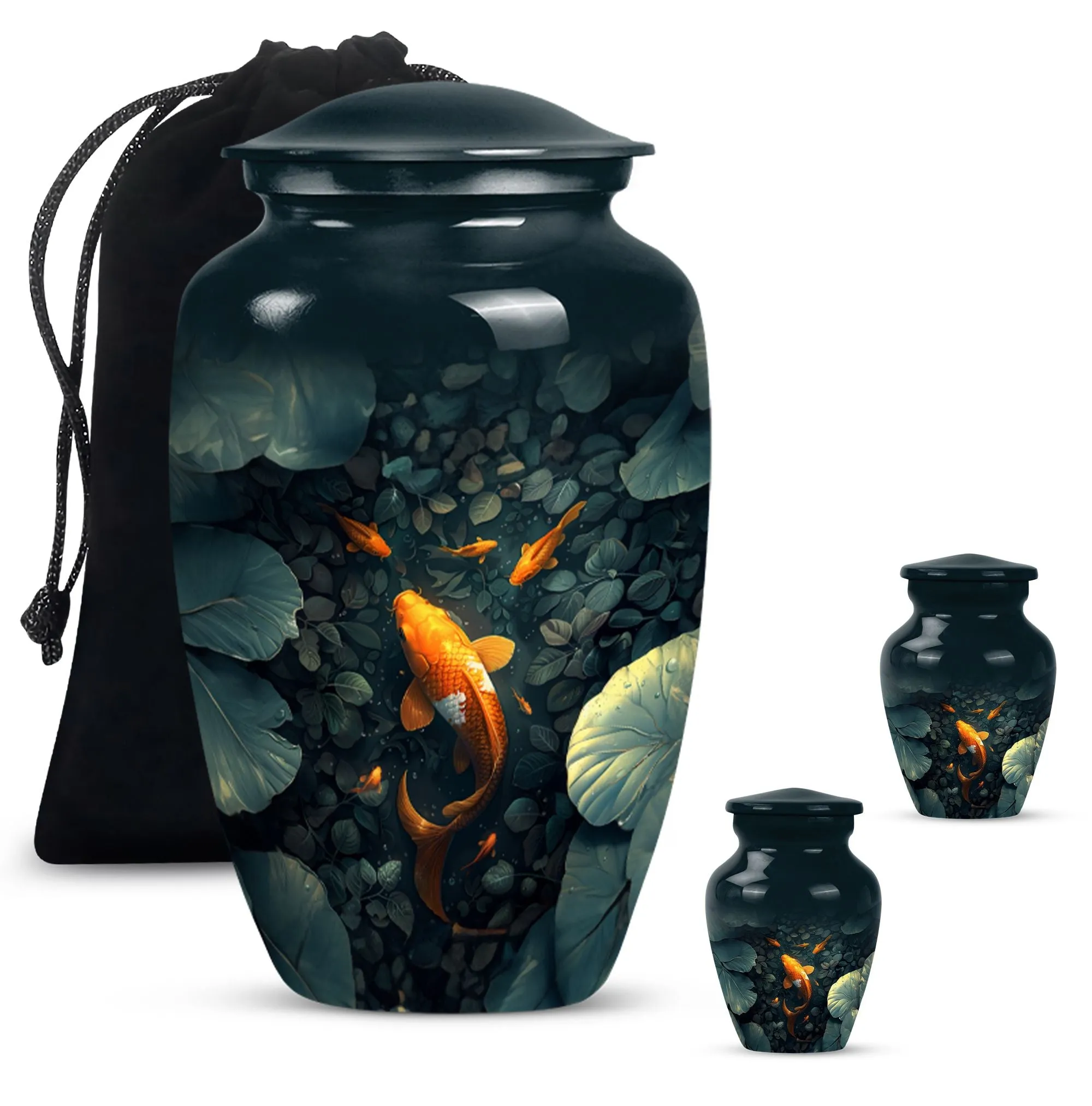 Golden Fish Remembrance - Memorial Urn - A Final Resting Place