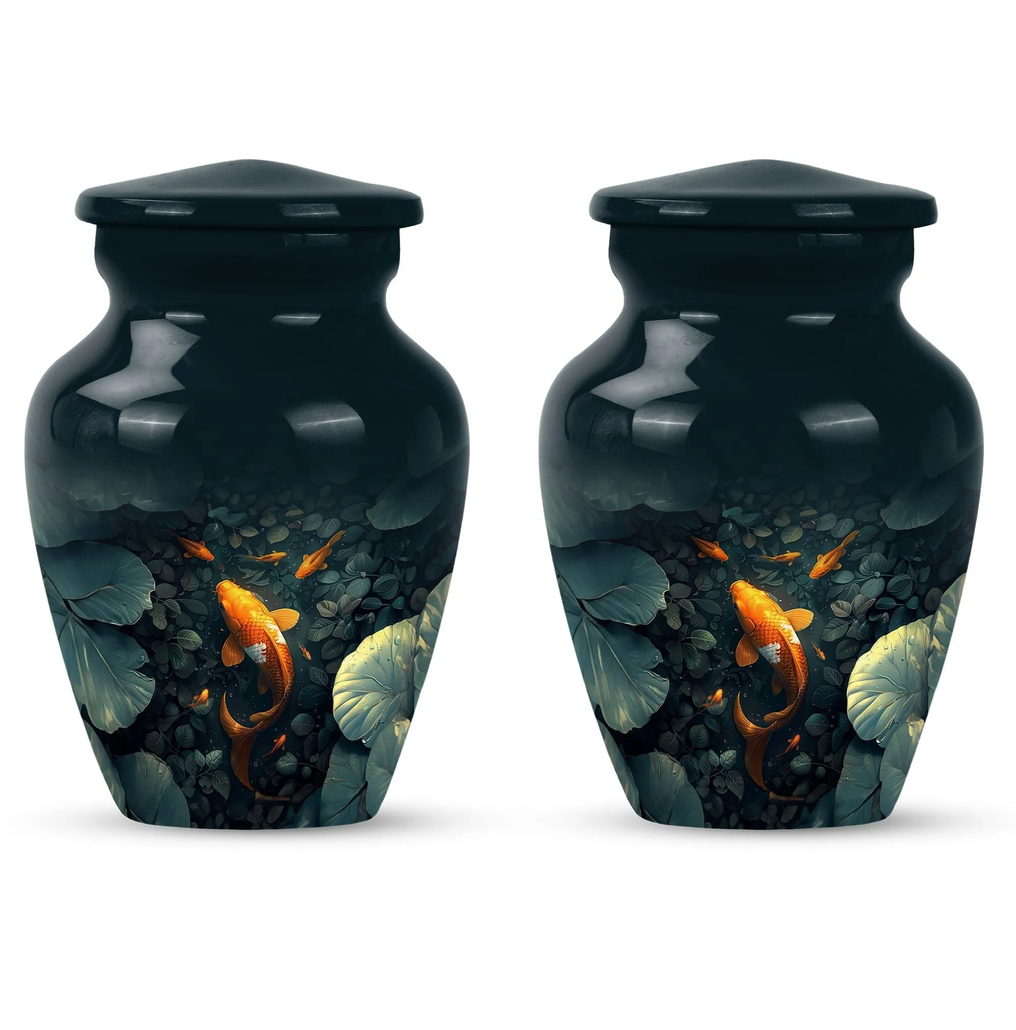 Golden Fish Remembrance - Memorial Urn - A Final Resting Place