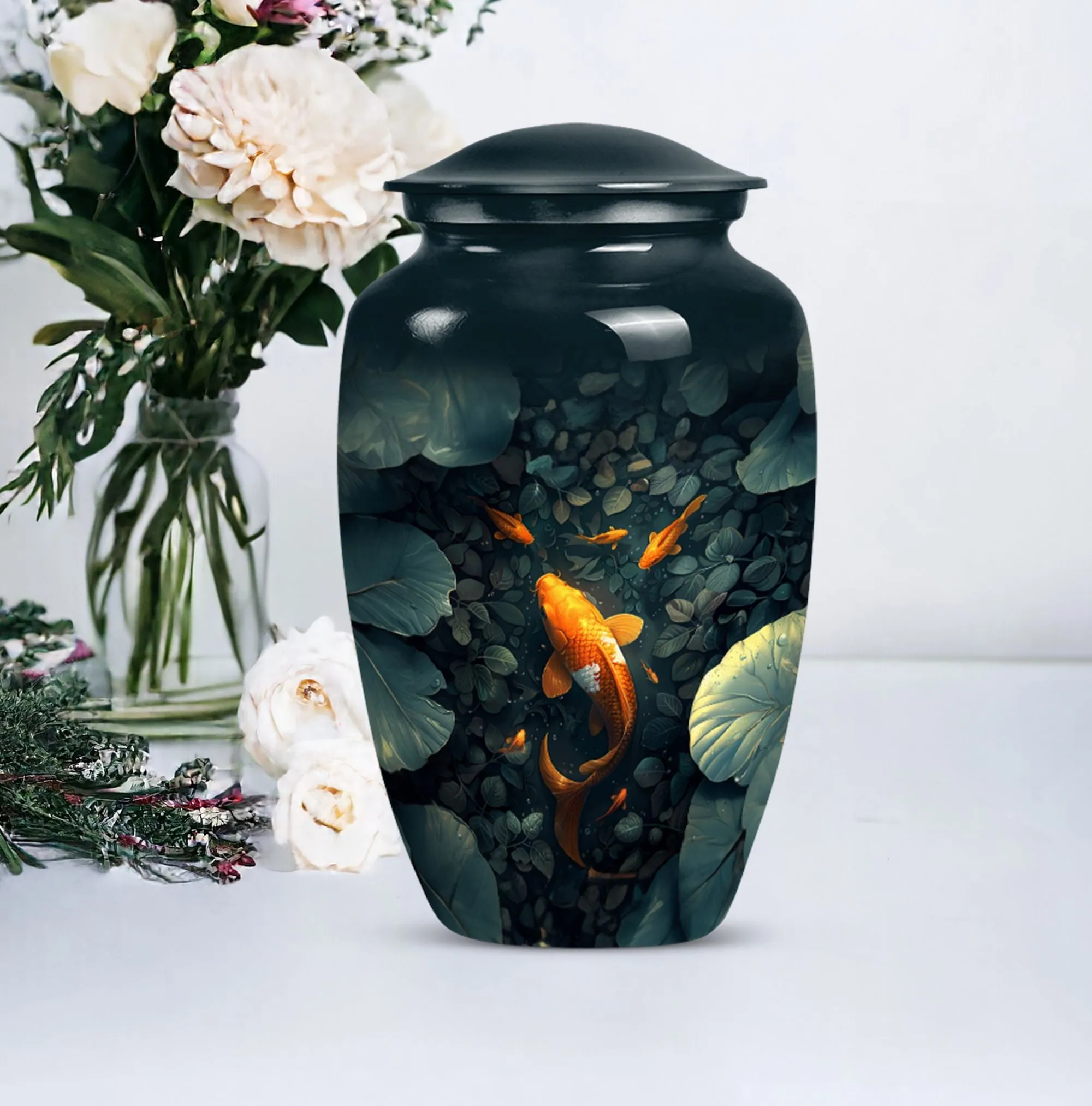 Golden Fish Remembrance - Memorial Urn - A Final Resting Place
