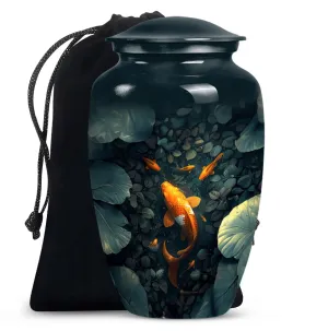 Golden Fish Remembrance - Memorial Urn - A Final Resting Place