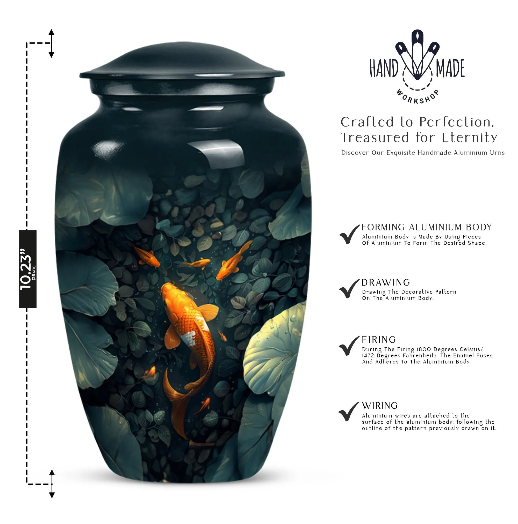 Golden Fish Remembrance - Memorial Urn - A Final Resting Place