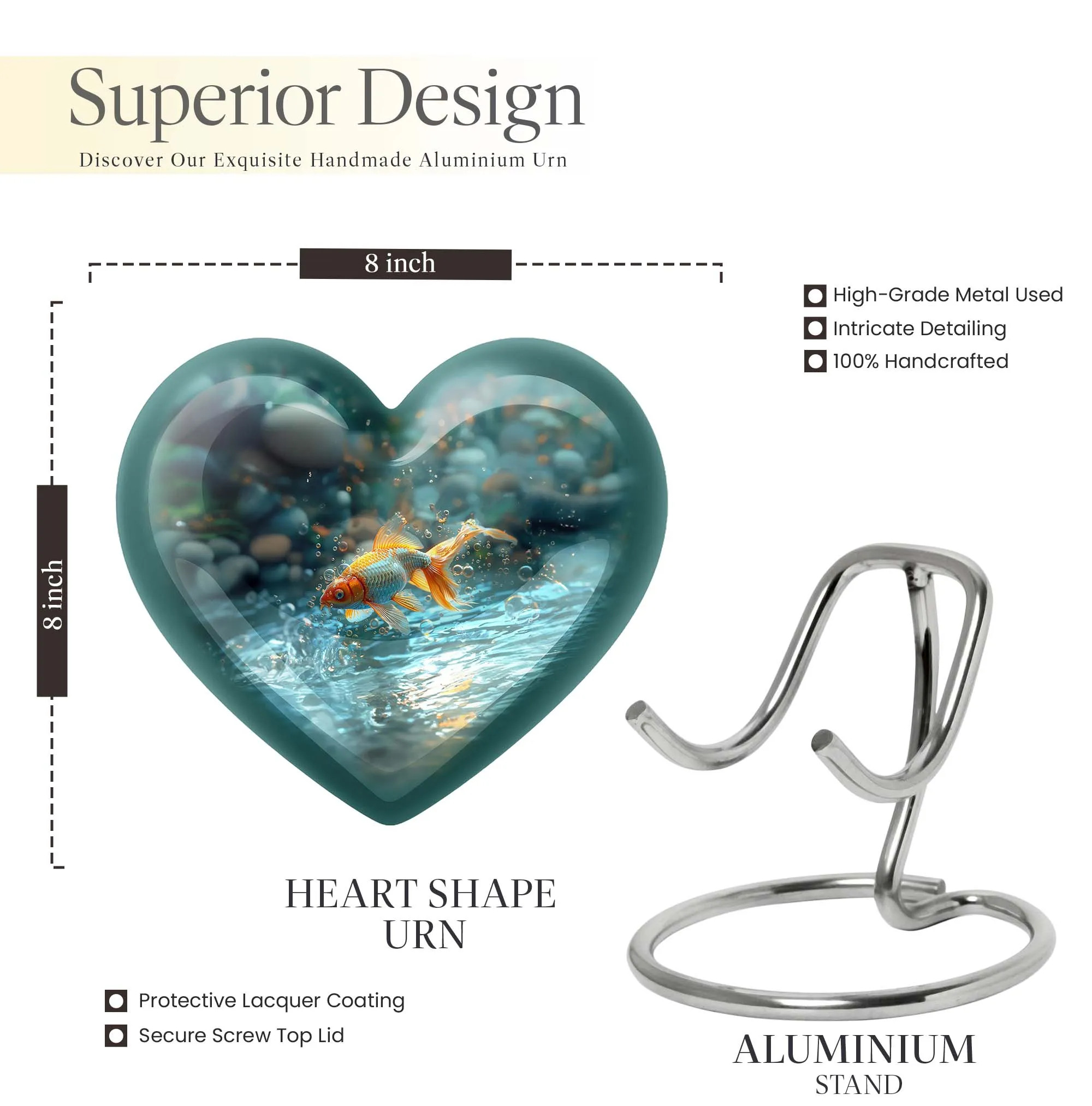 Golden Memorial: Large Butterfly Heart Tribute for Remembrance
