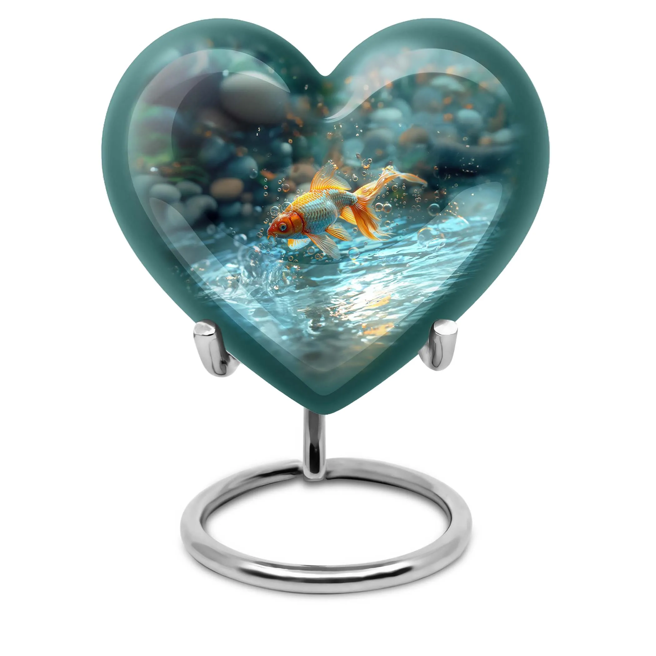 Golden Memorial: Large Butterfly Heart Tribute for Remembrance