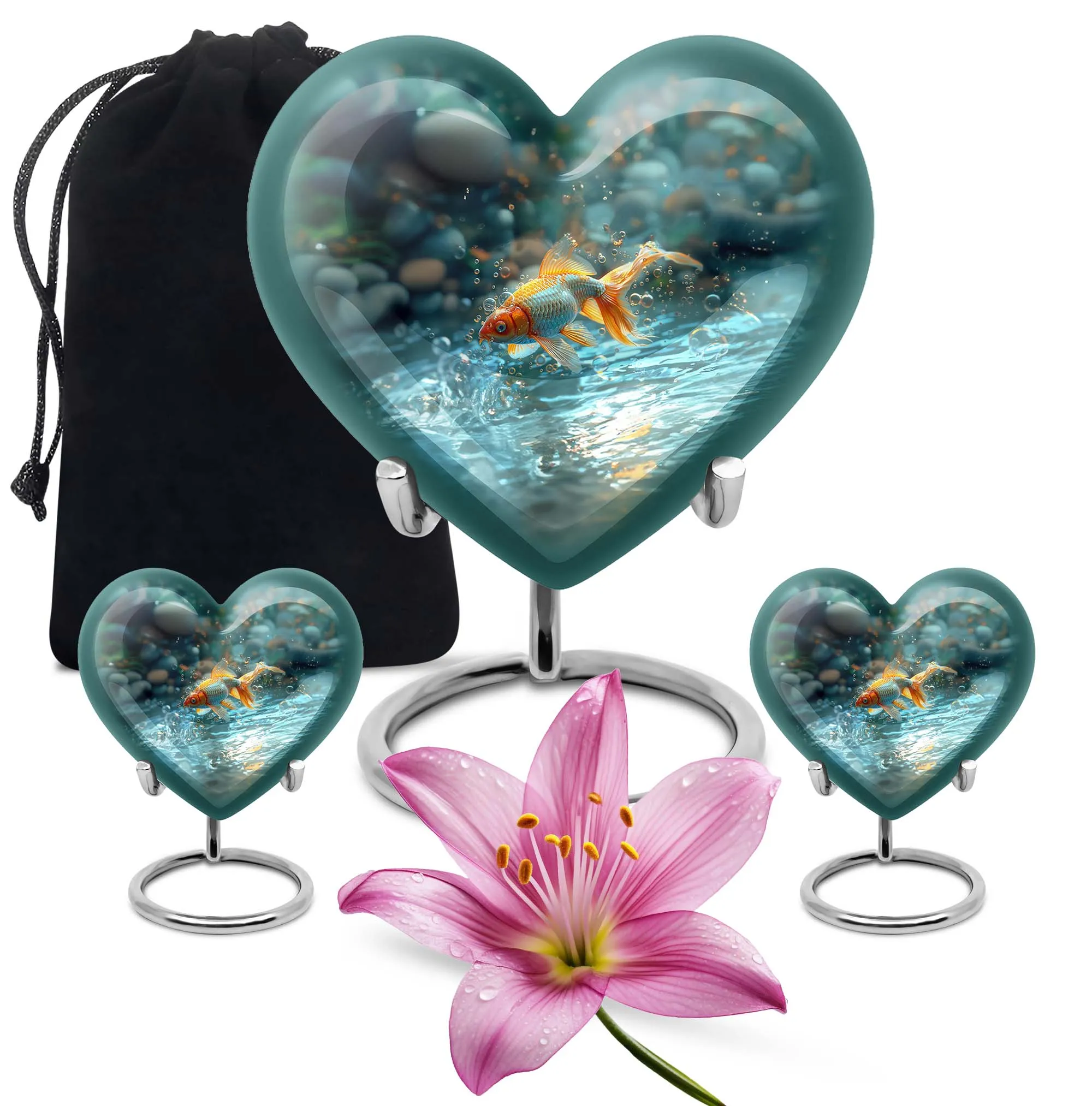 Golden Memorial: Large Butterfly Heart Tribute for Remembrance