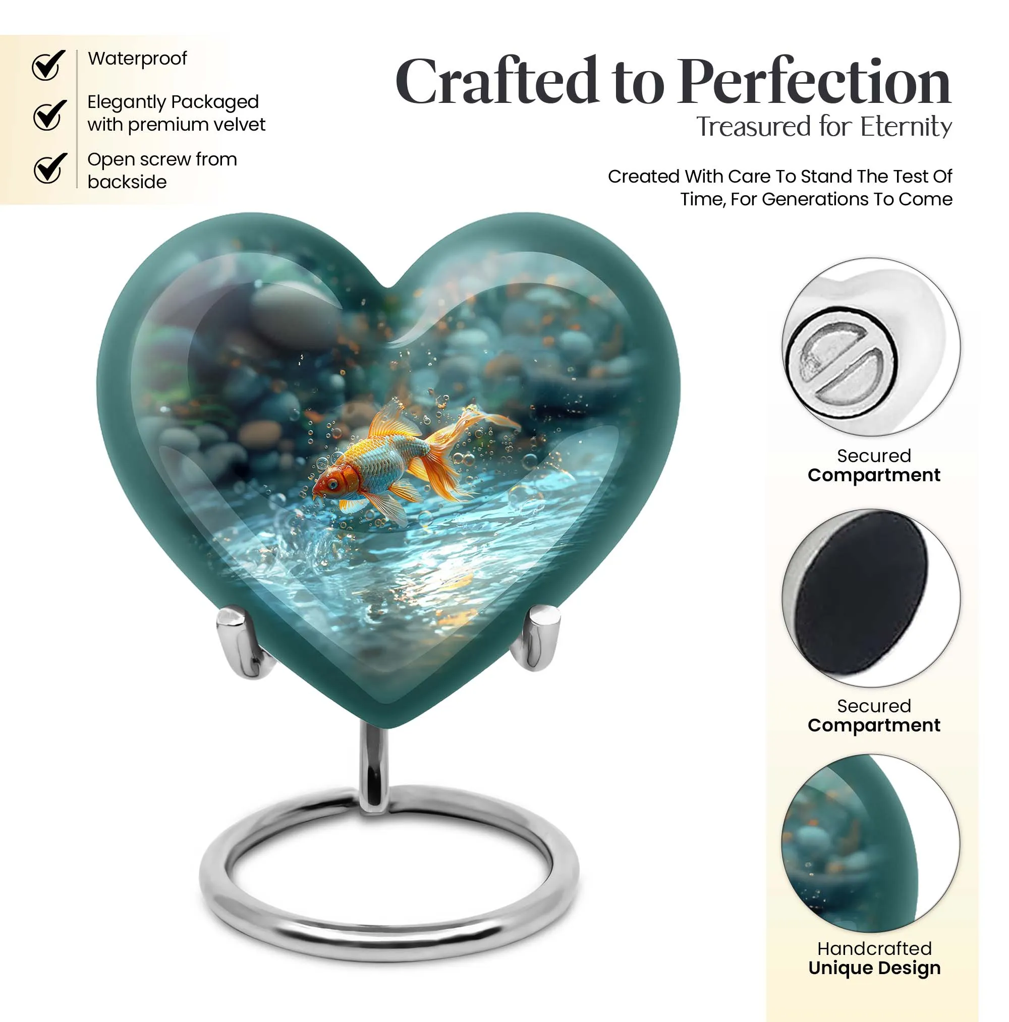 Golden Memorial: Large Butterfly Heart Tribute for Remembrance
