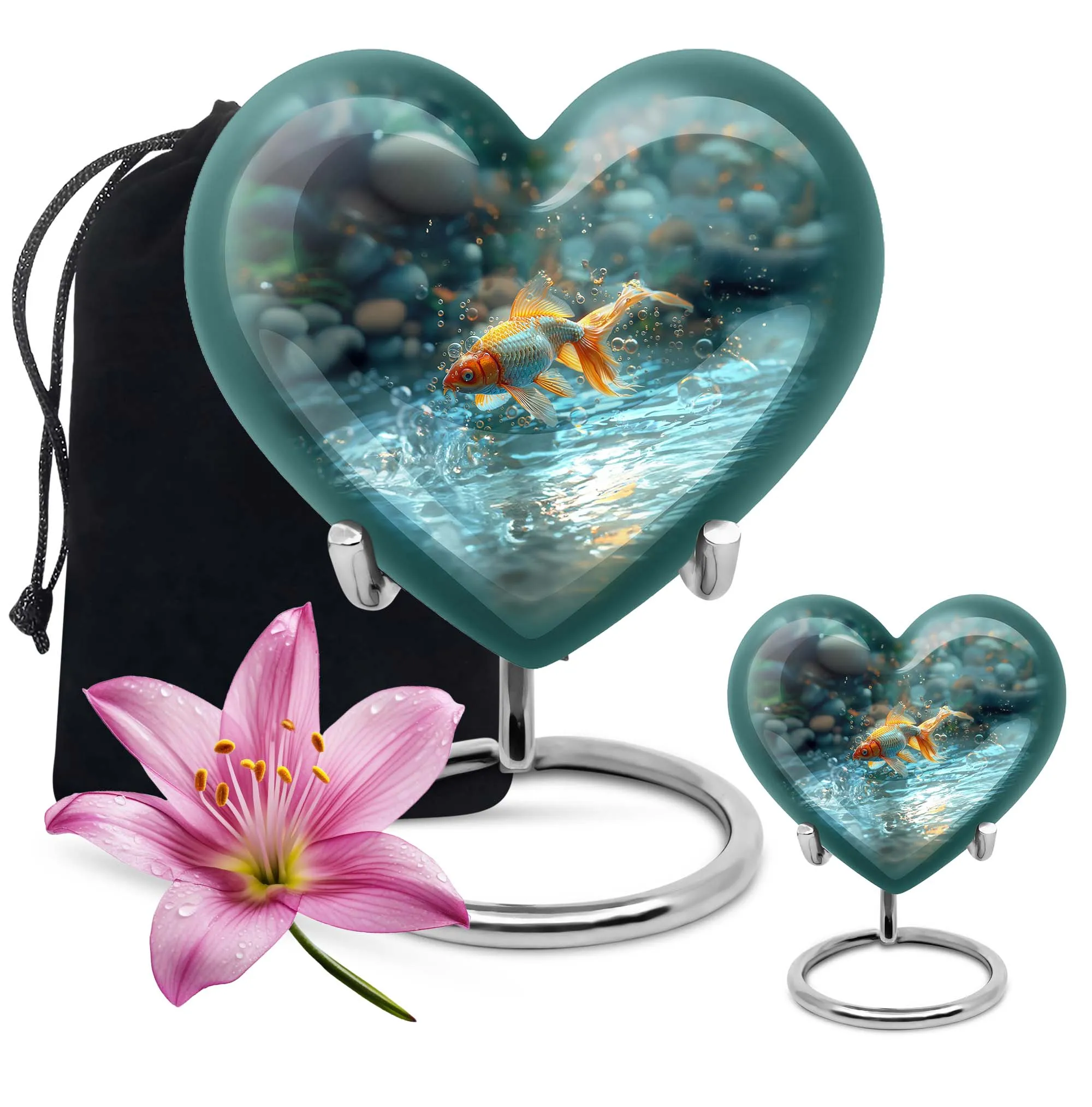 Golden Memorial: Large Butterfly Heart Tribute for Remembrance