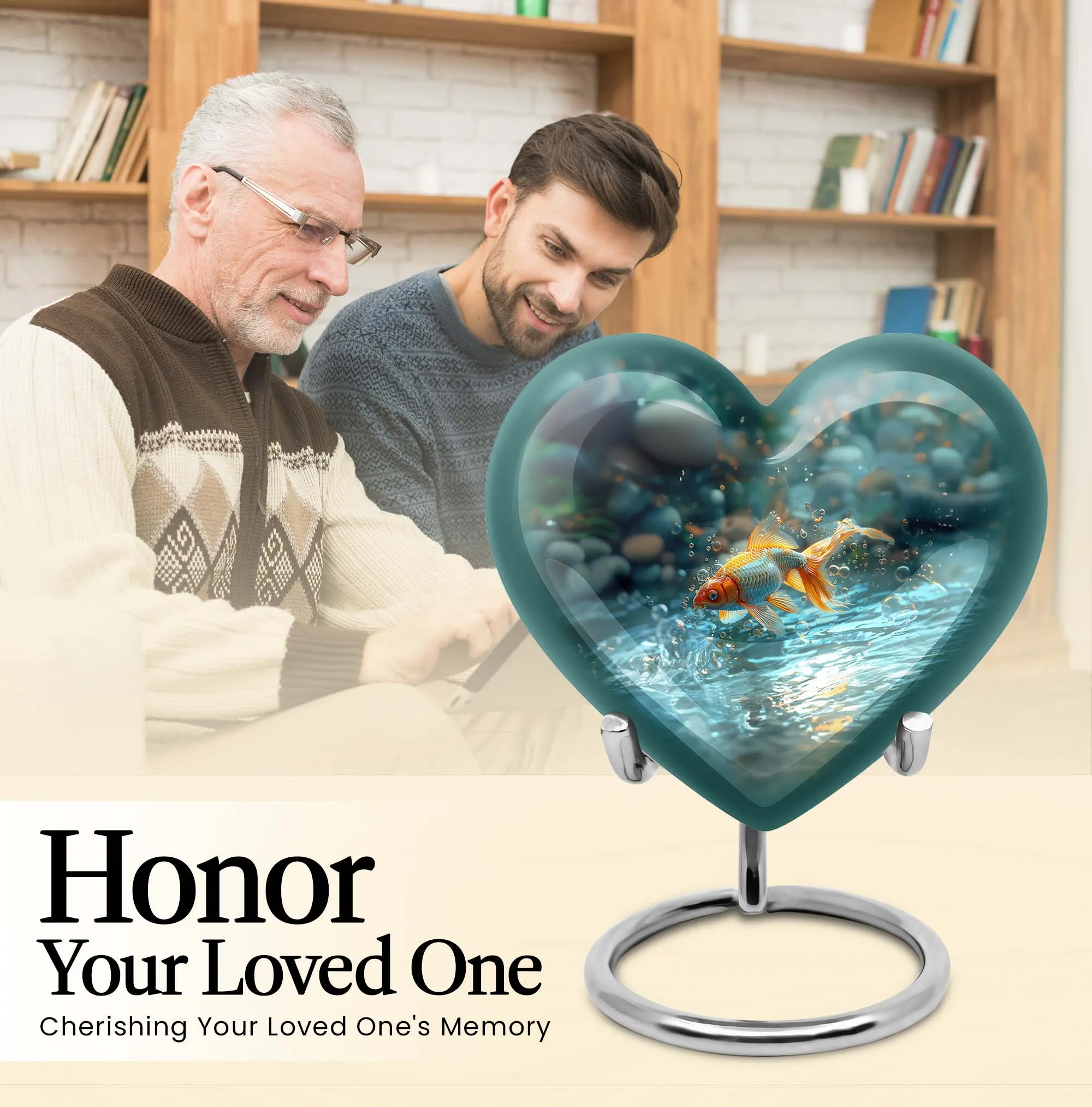 Golden Memorial: Large Butterfly Heart Tribute for Remembrance