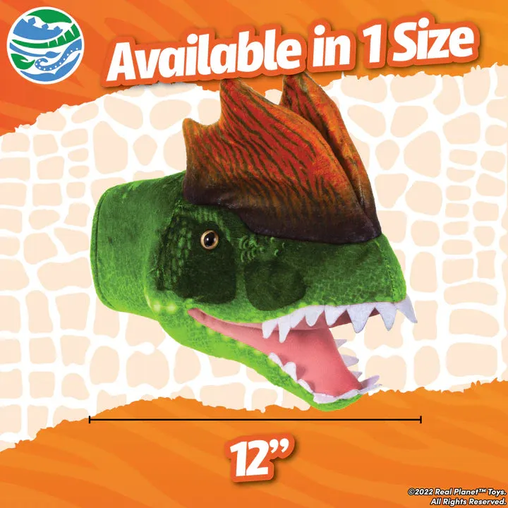 Green Dilophosaurus Puppet 12"
