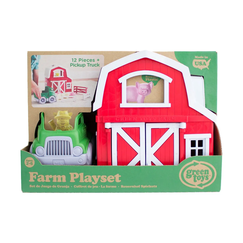 Green Toys Eco-Friendly Farm Playset with Recycled Plastic