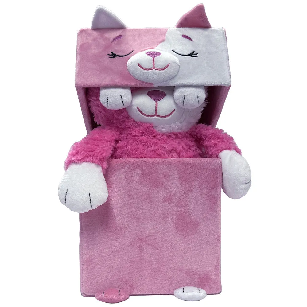 Happy Nappers Adorable Storables 15 inch Cat Plush - Pink & White