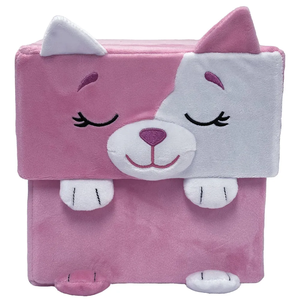 Happy Nappers Adorable Storables 15 inch Cat Plush - Pink & White