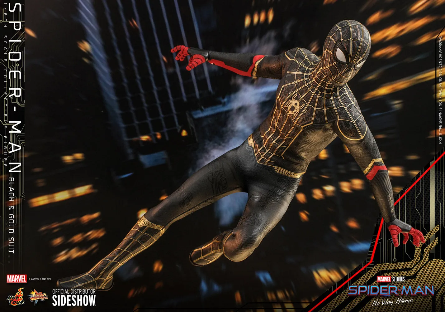 Hot Toys Movie Masterpiece 1/6 Scale Figure - Spider-Man (Black & Gold Suit) - Spider-Man: No Way Home