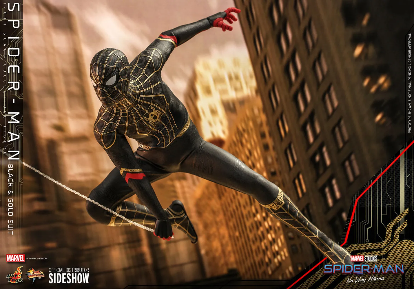Hot Toys Movie Masterpiece 1/6 Scale Figure - Spider-Man (Black & Gold Suit) - Spider-Man: No Way Home