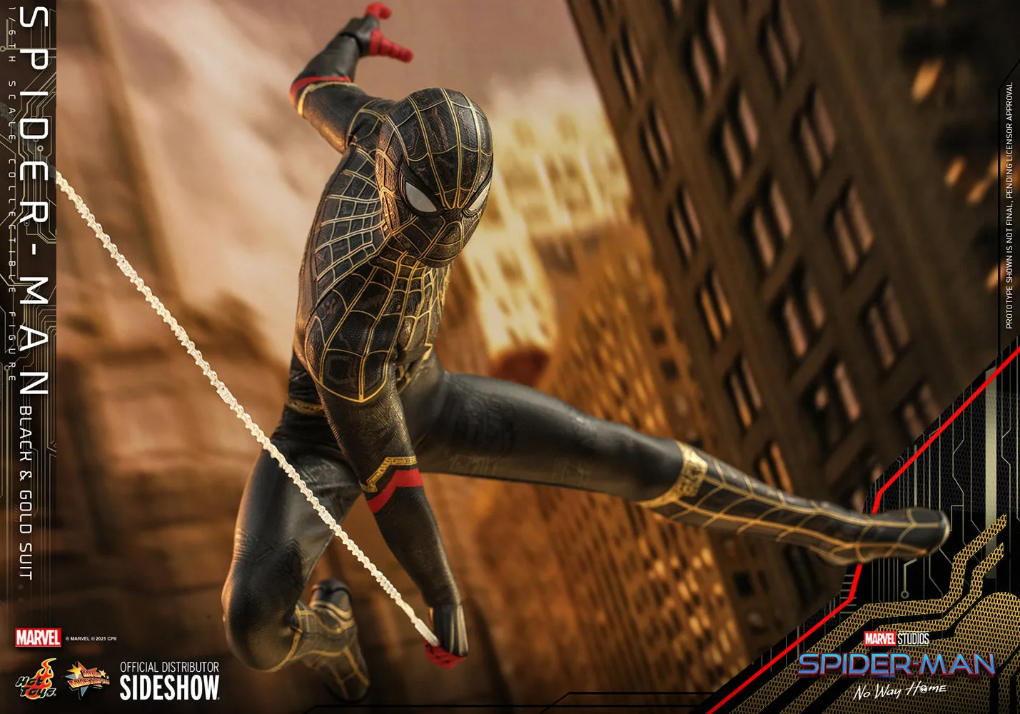 Hot Toys Movie Masterpiece 1/6 Scale Figure - Spider-Man (Black & Gold Suit) - Spider-Man: No Way Home